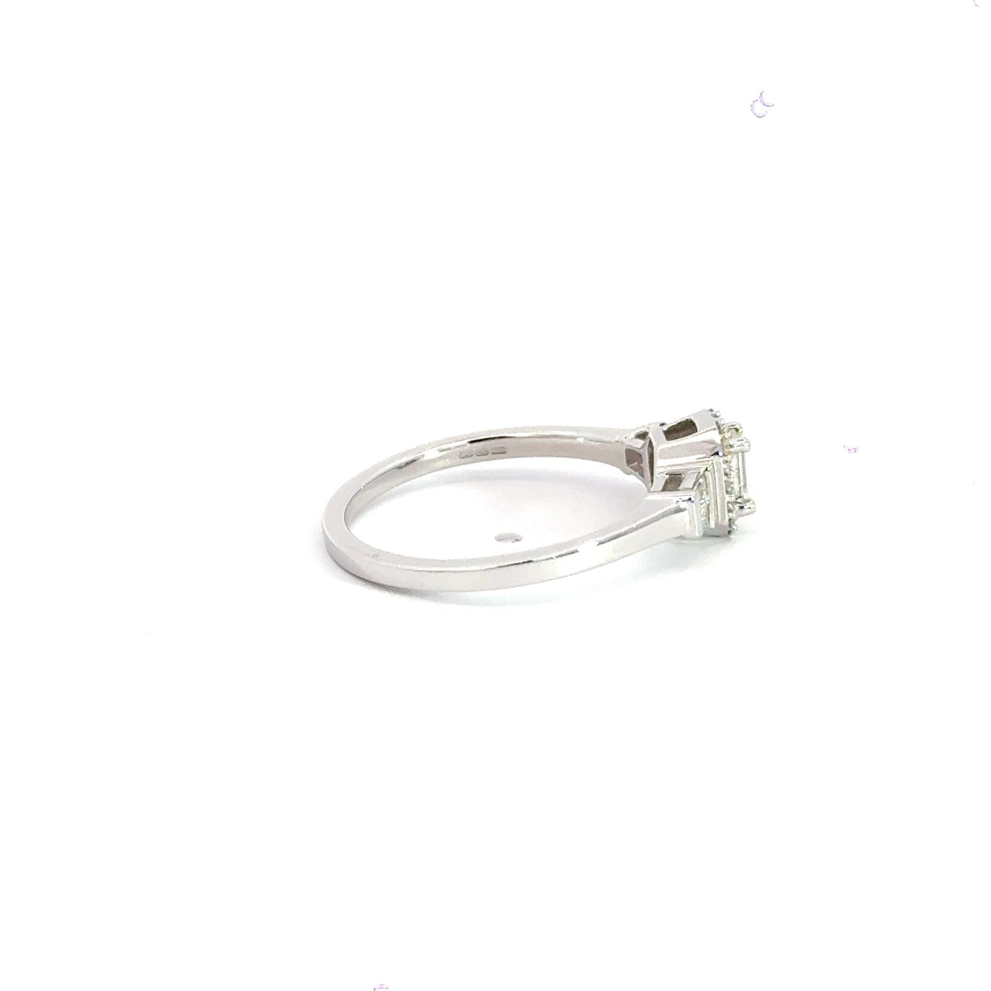 9CT White Gold Emerald Cut Diamond Ring Aces Jewellers