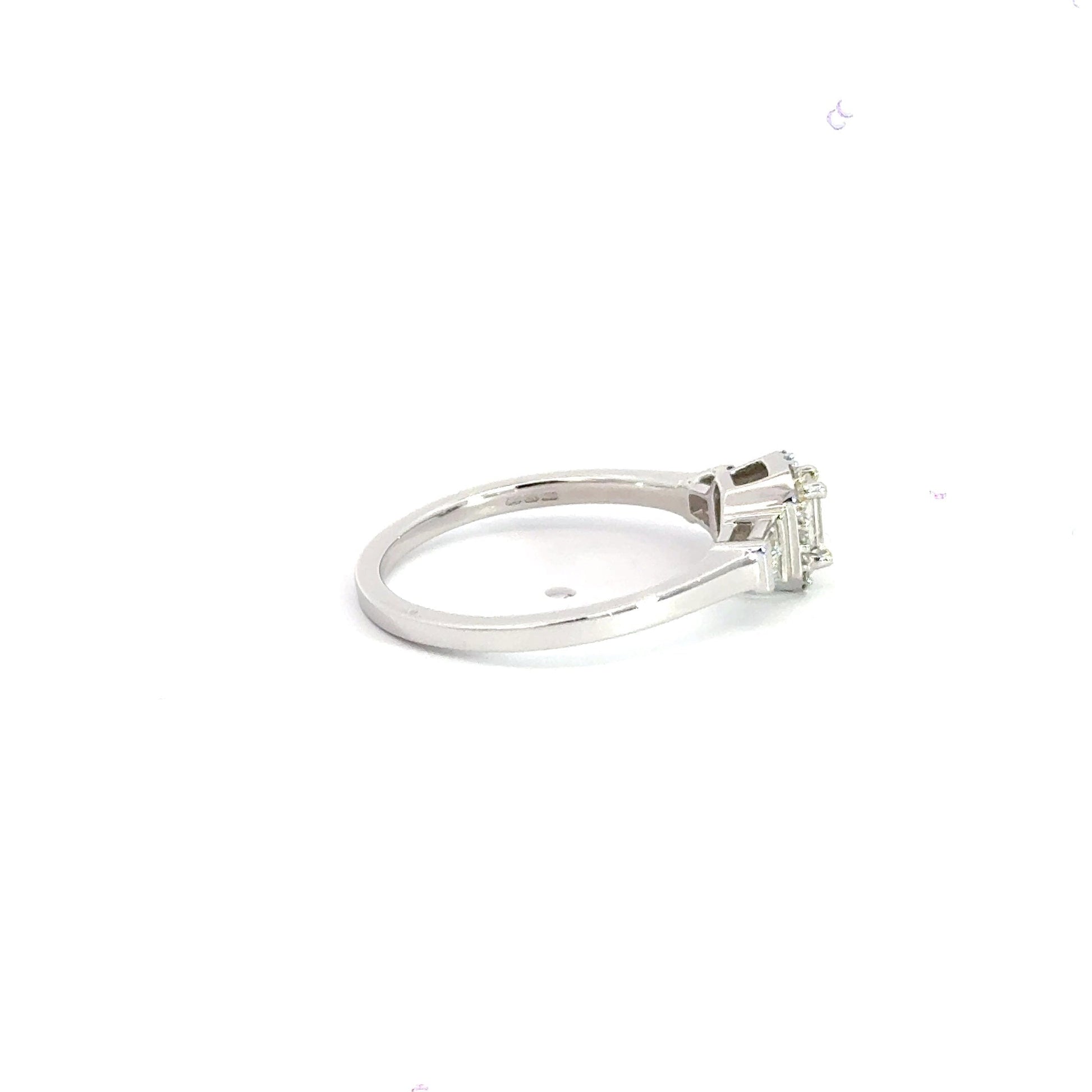 9CT White Gold Emerald Cut Diamond Ring Aces Jewellers