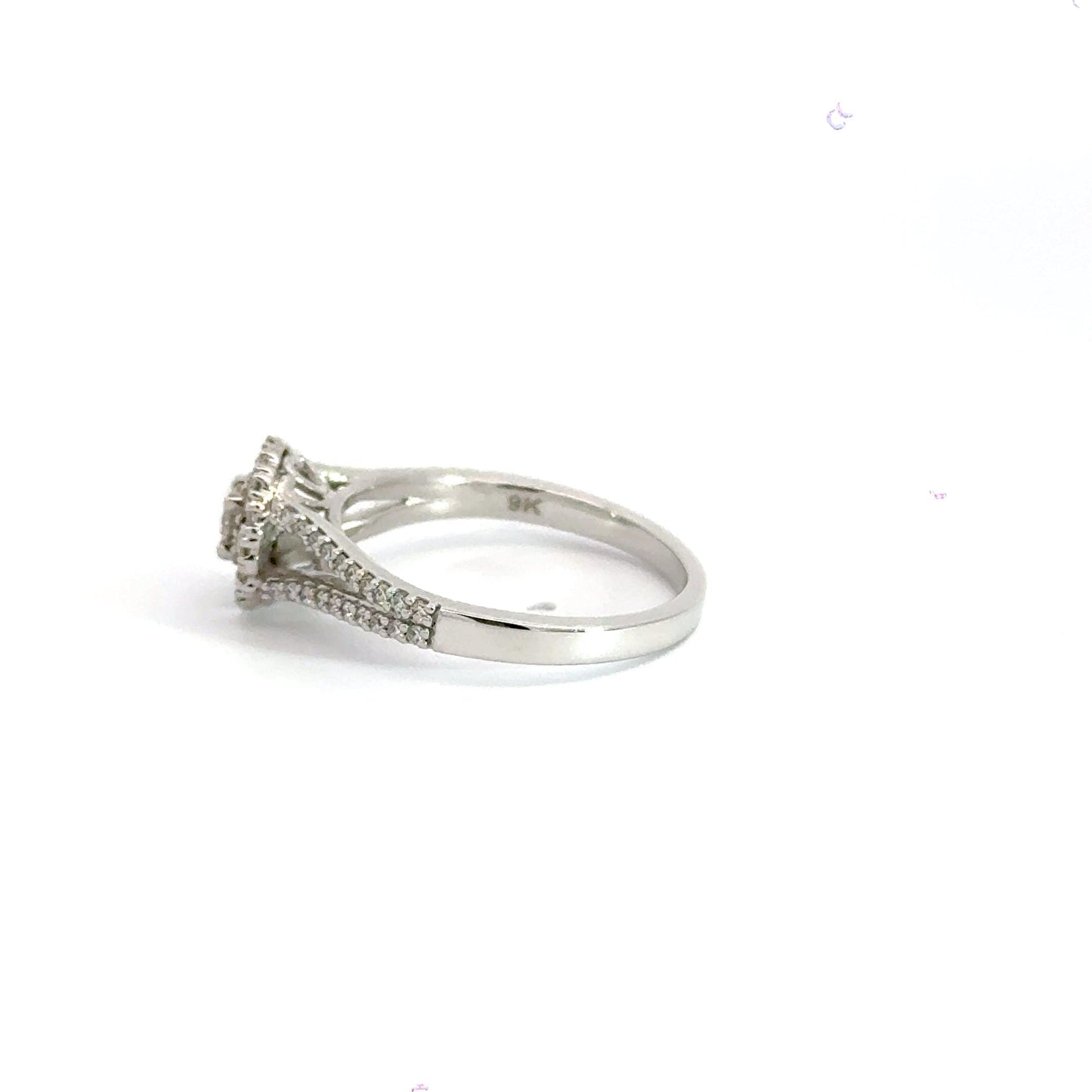 9CT White Gold Halo Diamond Ring Aces Jewellers