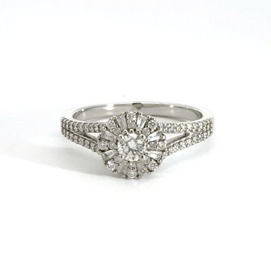 9CT White Gold Halo Diamond Ring Aces Jewellers