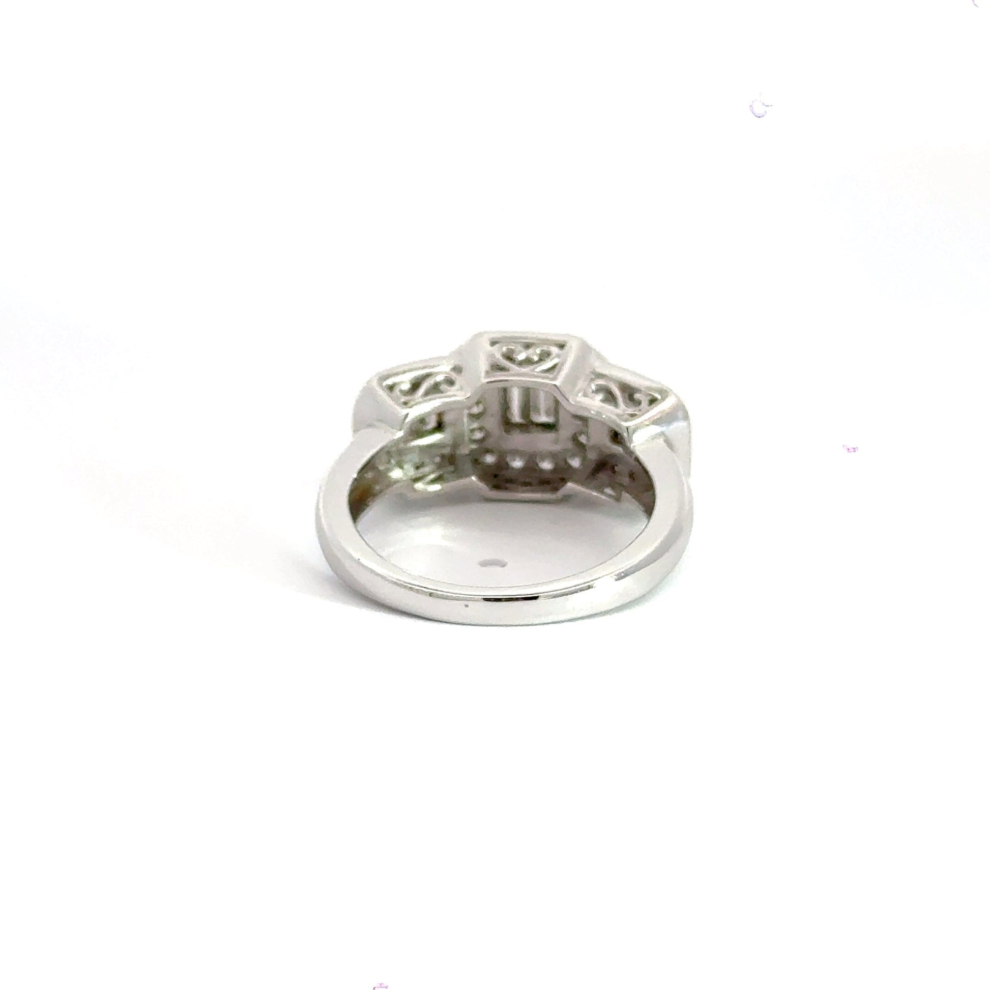 9CT White Gold Trilogy Cluster Diamond Ring Aces Jewellers