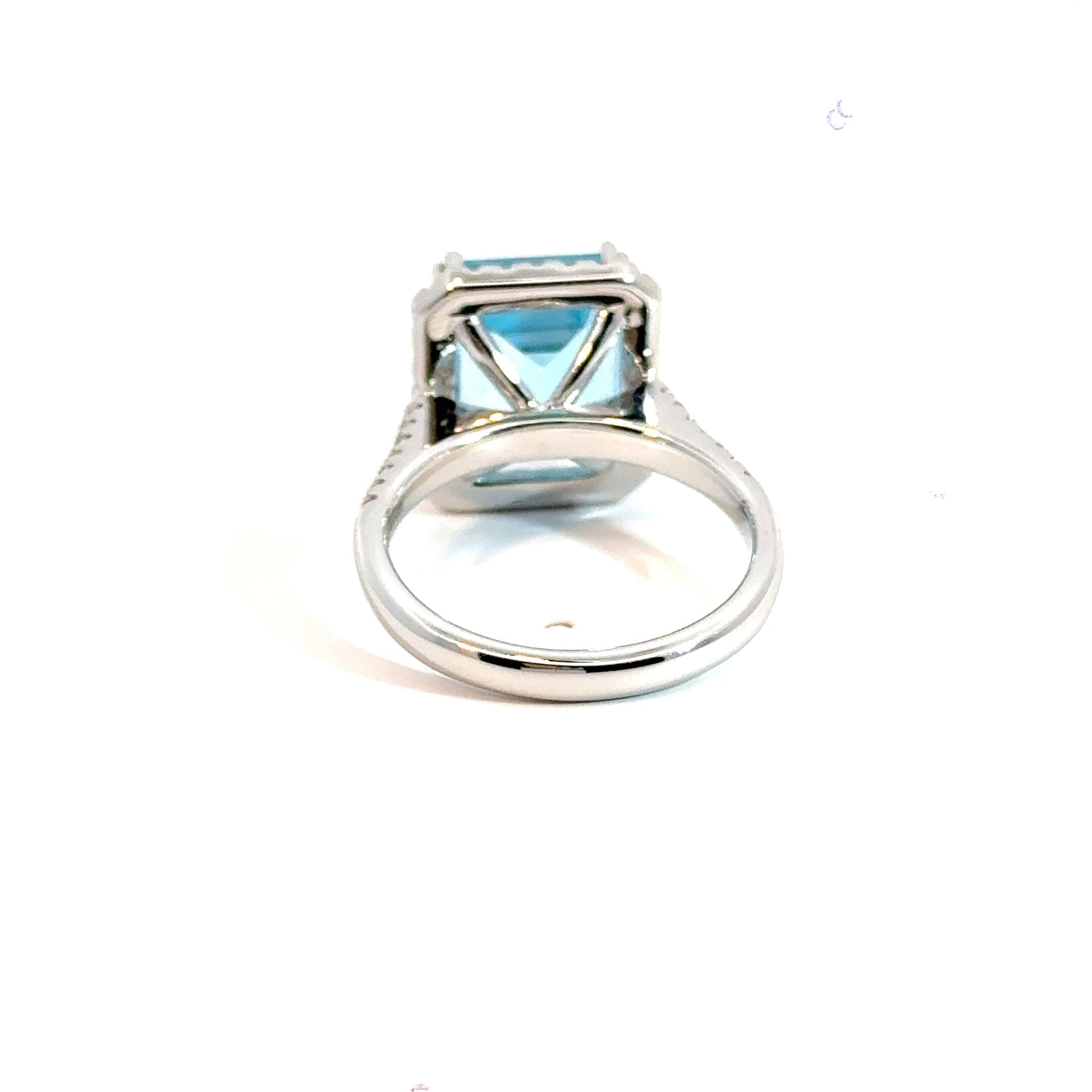 9CT White Gold Aquamarine Diamond Ring Aces Jewellers
