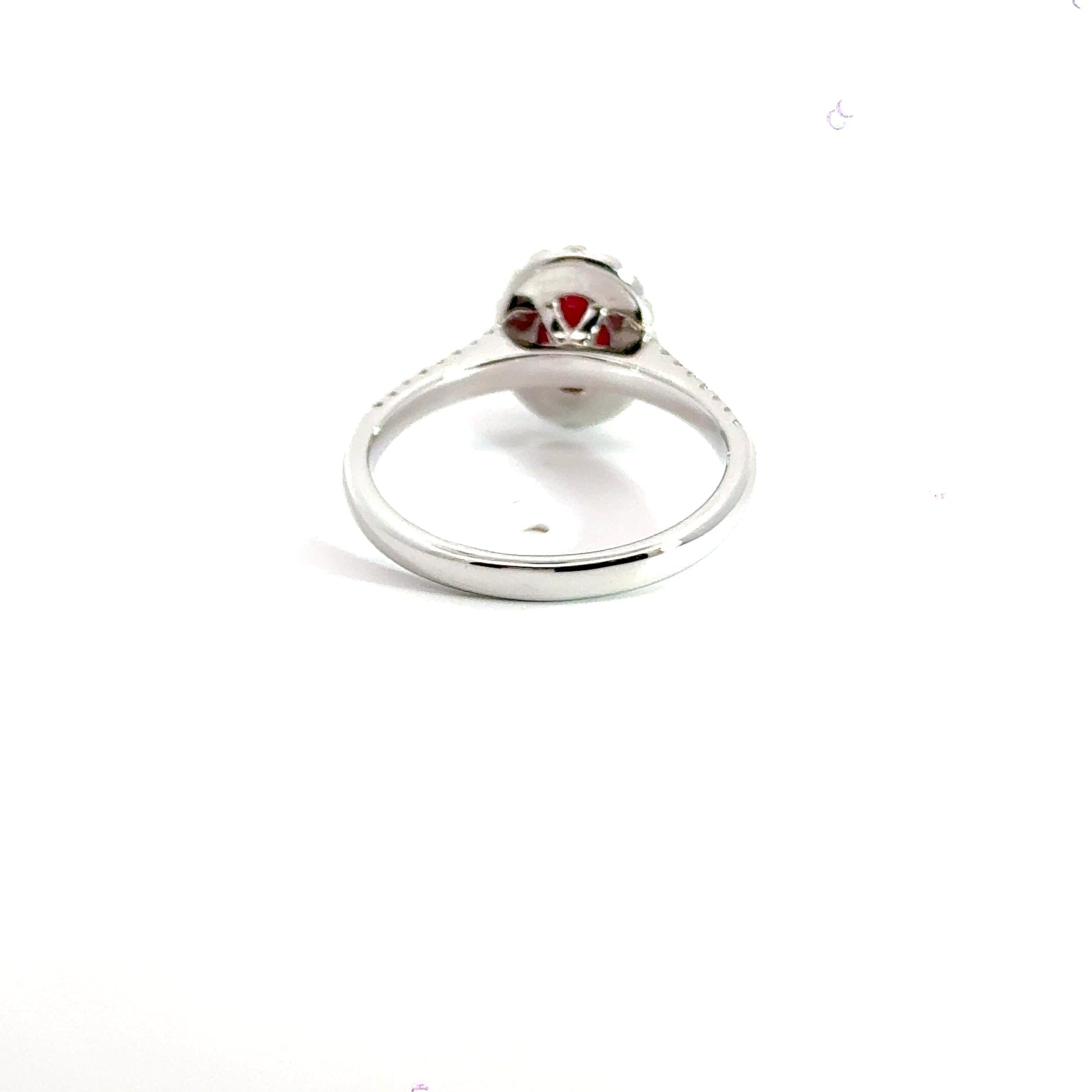9CT White Gold 1.00CT Ruby & 0.50CT Diamond Ring Aces Jewellers
