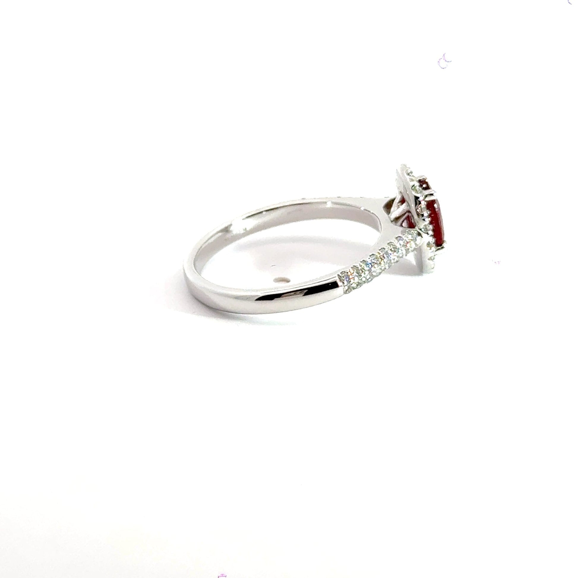 9CT White Gold 1.00CT Ruby & 0.50CT Diamond Ring Aces Jewellers