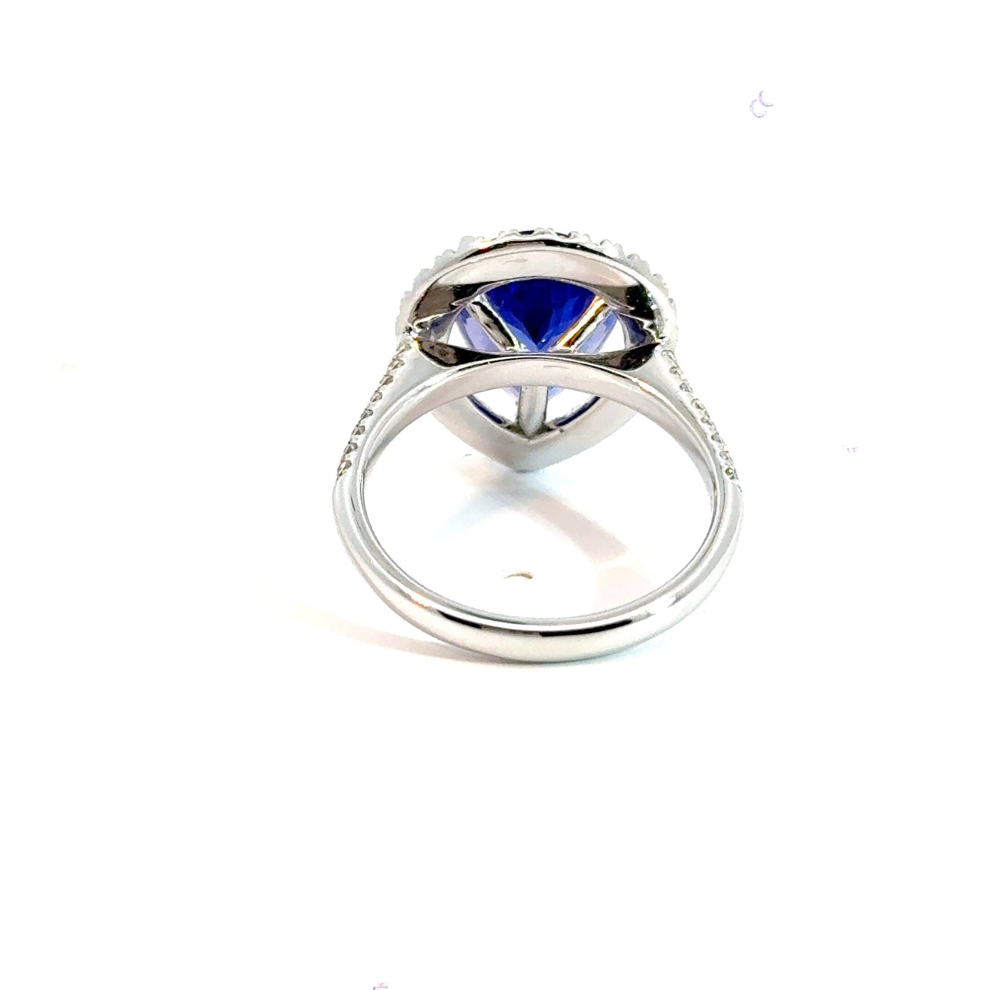 18CT White Gold Tanzanite & Diamond Teardrop Ring Aces Jewellers