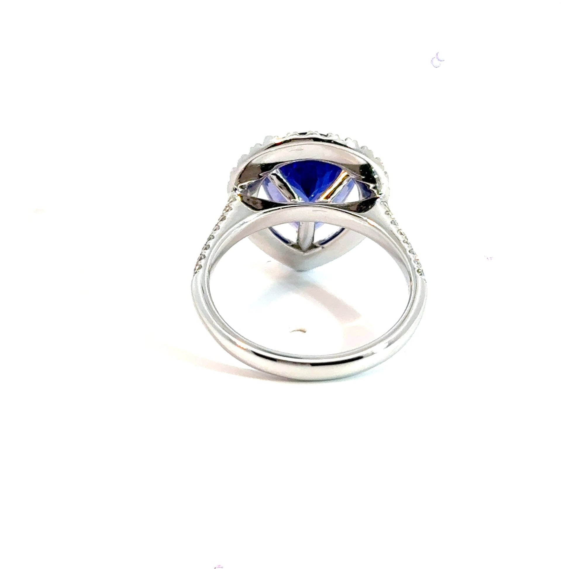 18CT White Gold Tanzanite & Diamond Teardrop Ring Aces Jewellers