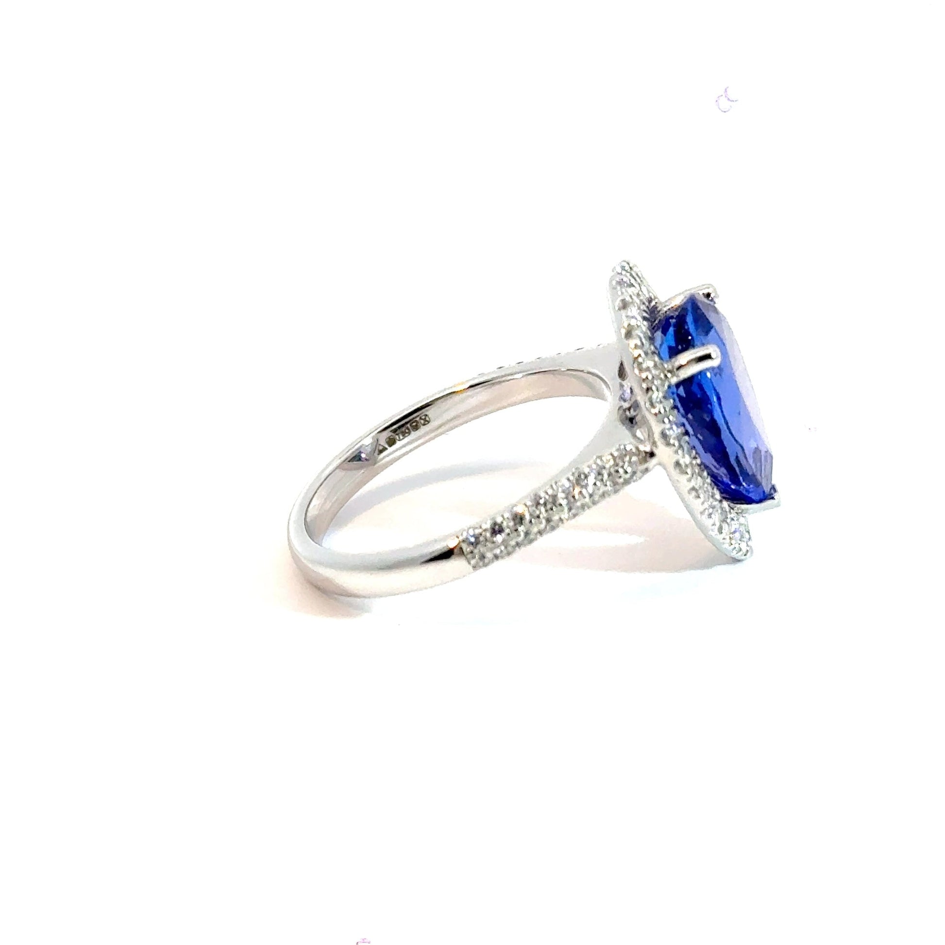 18CT White Gold Tanzanite & Diamond Teardrop Ring Aces Jewellers