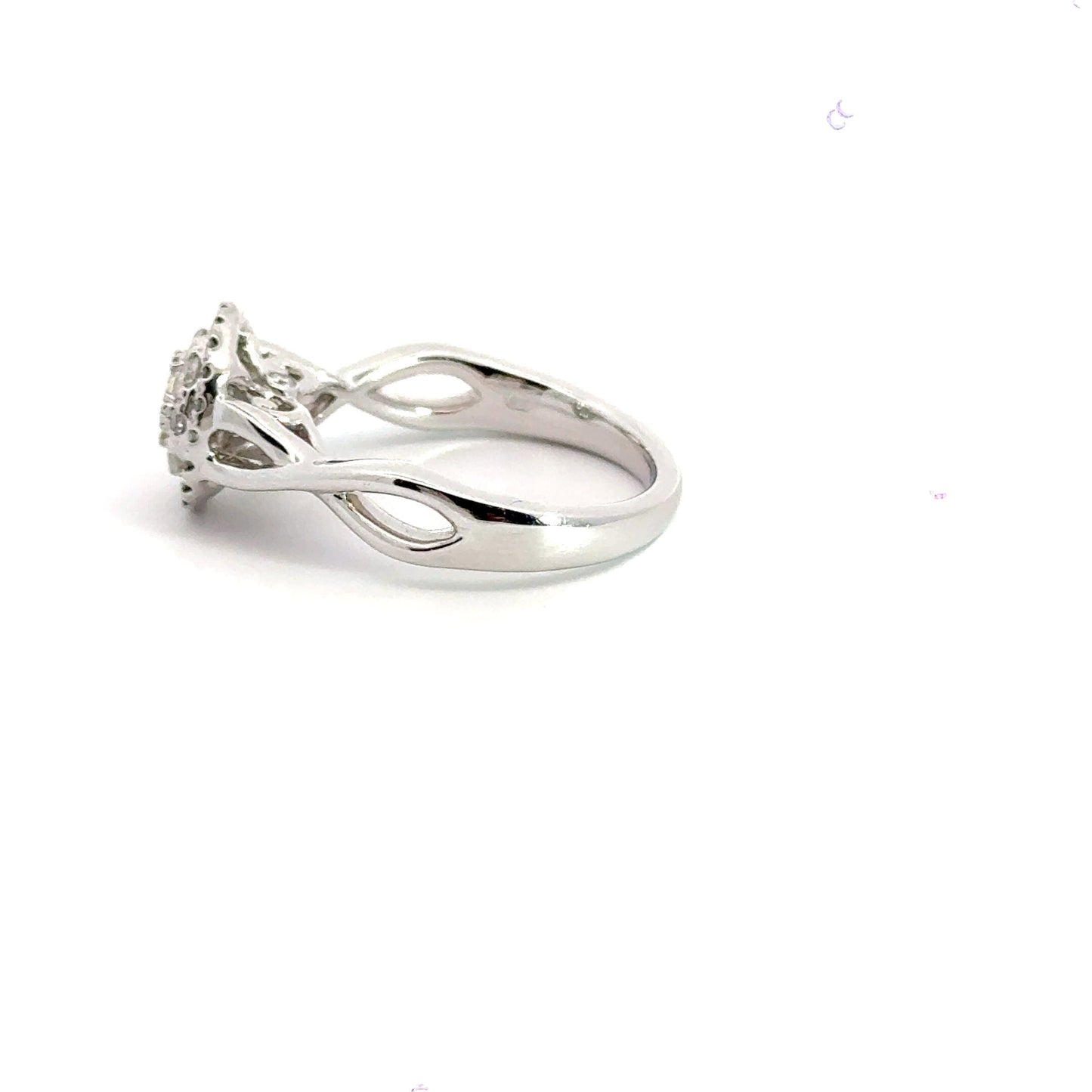 18CT White Gold Diamond Double Halo Ring Aces Jewellers