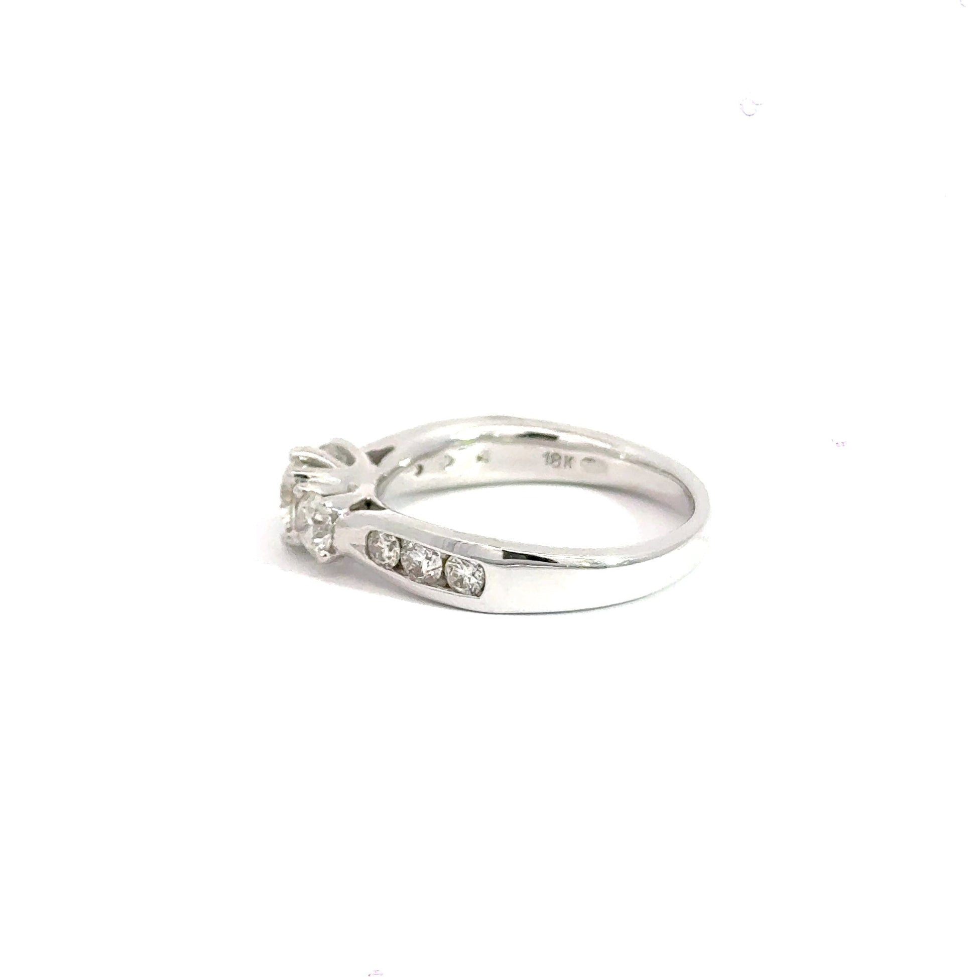 18CT White Gold Diamond Trilogy Ring Aces Jewellers