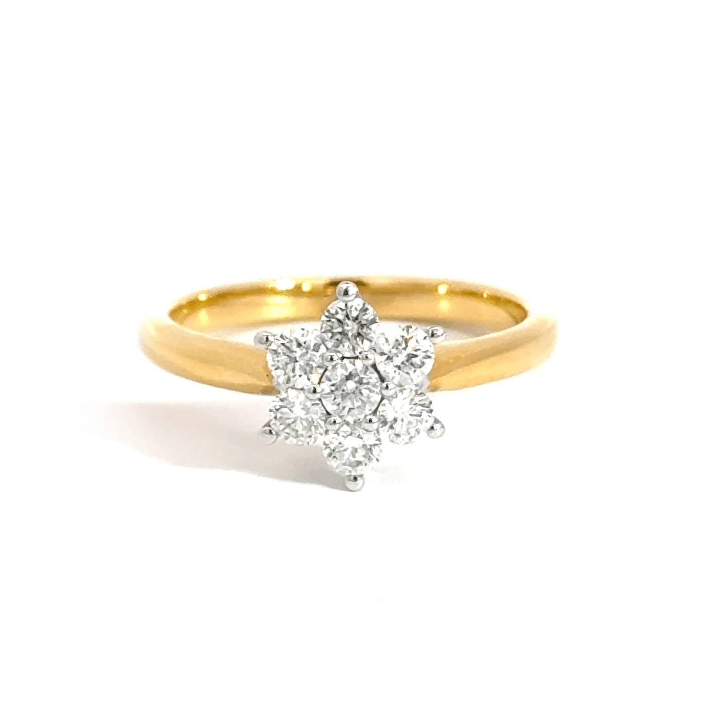 18CT Gold Diamond Daisy Ring Aces Jewellers