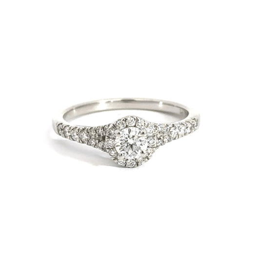 Platinum Diamond Halo Ring Aces Jewellers