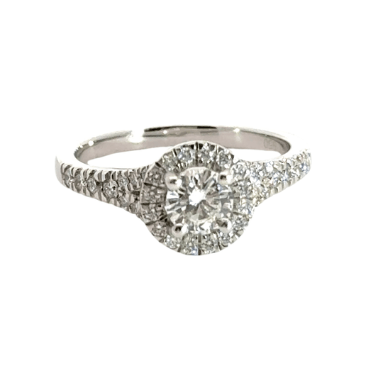 Platinum Diamond Halo Ring Aces Jewellers