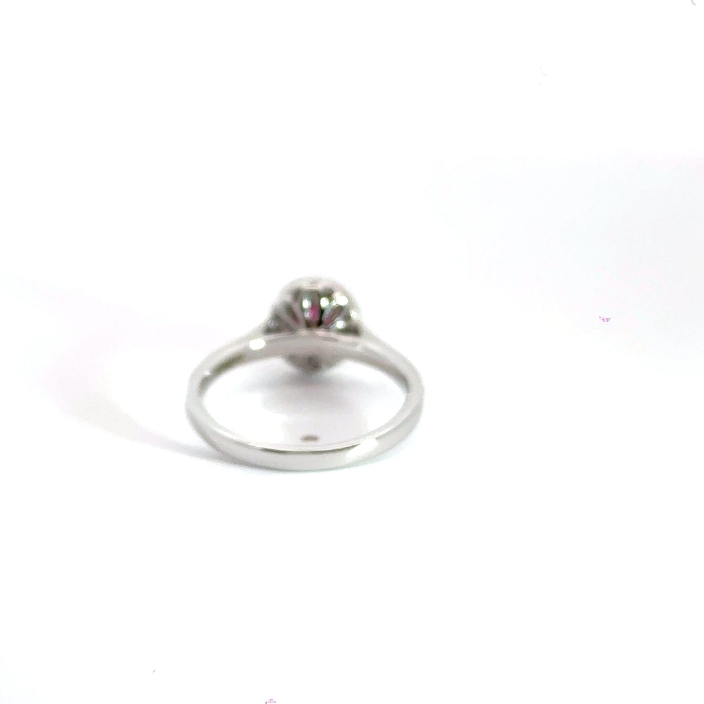 9CT White Gold Oval Halo Ruby & Diamonds Aces Jewellers