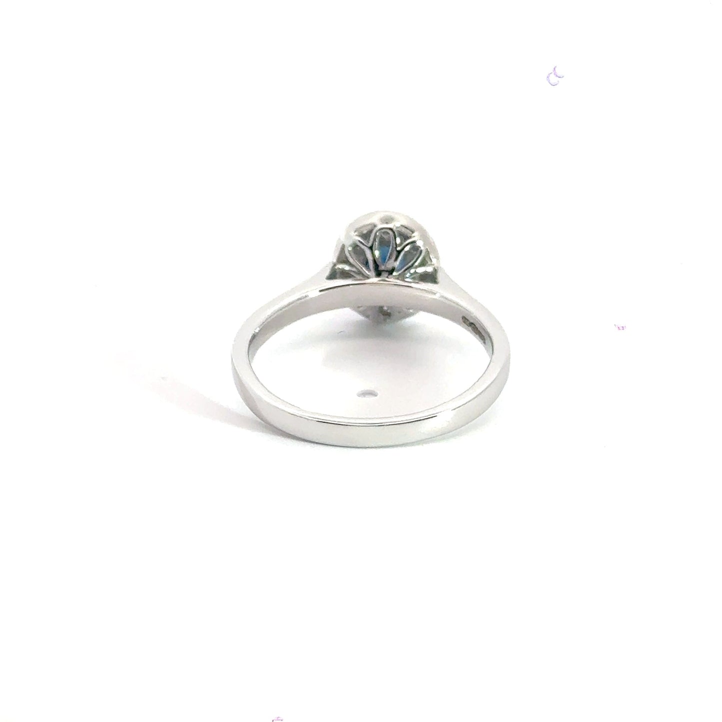 9CT White Gold Sapphire Diamond Halo Ring Aces Jewellers