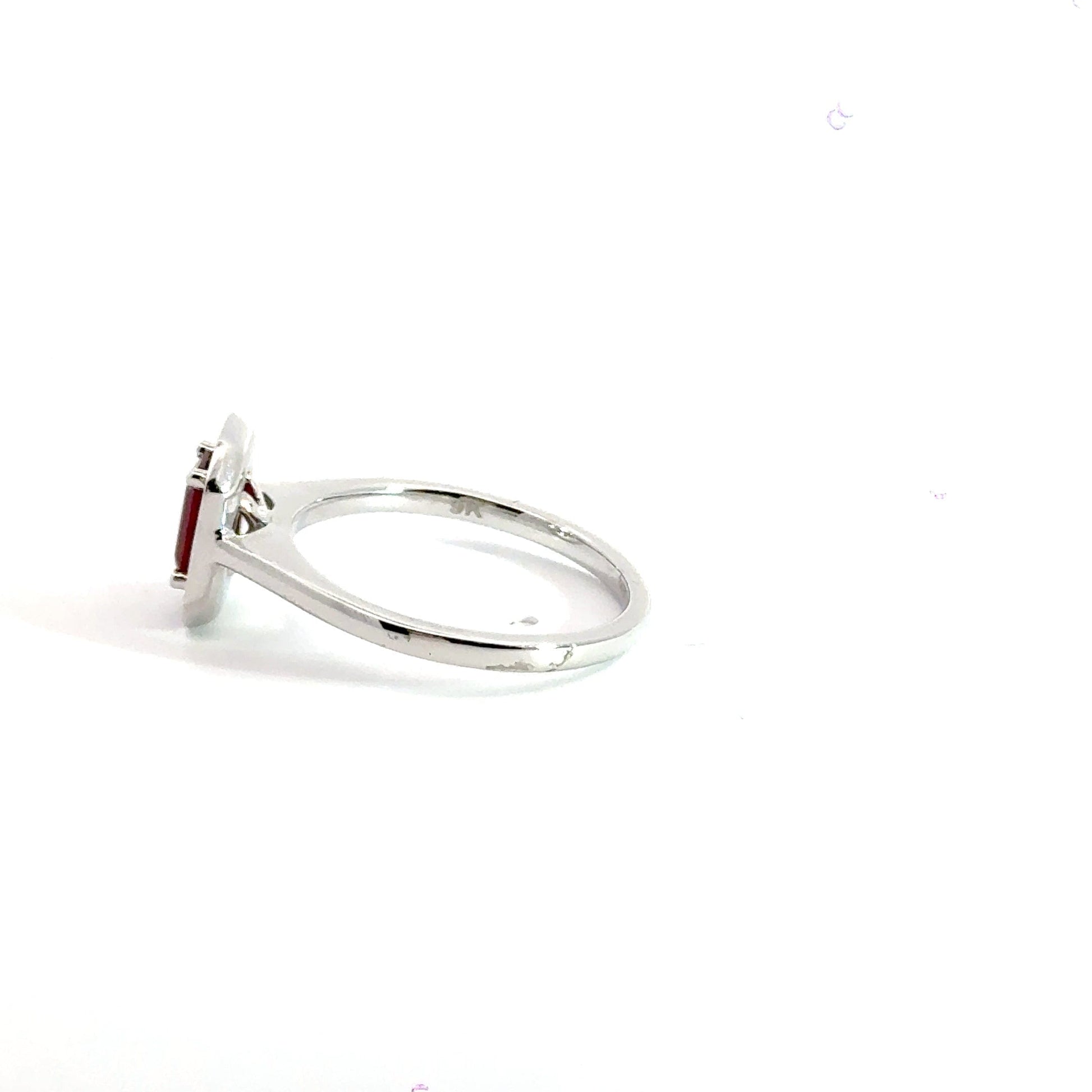 9CT White Gold Ruby & Diamond Ring Aces Jewellers