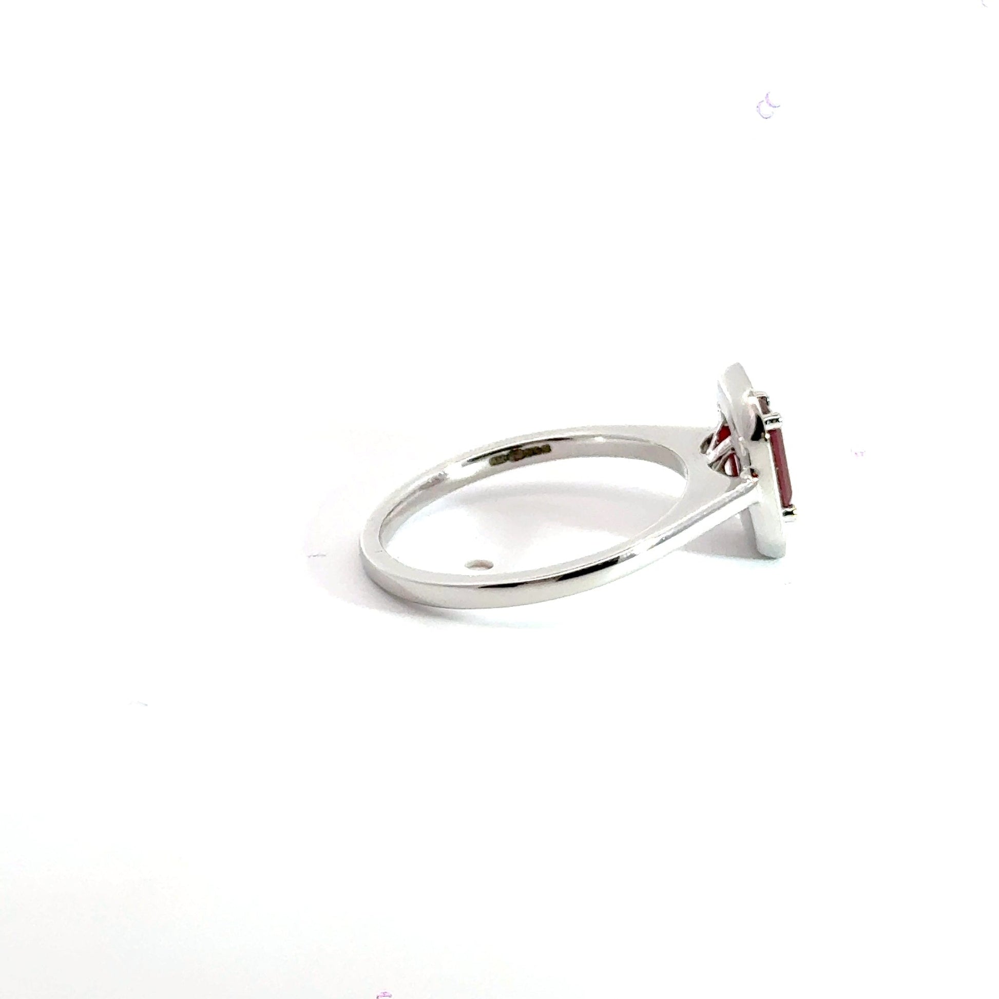 9CT White Gold Ruby & Diamond Ring Aces Jewellers