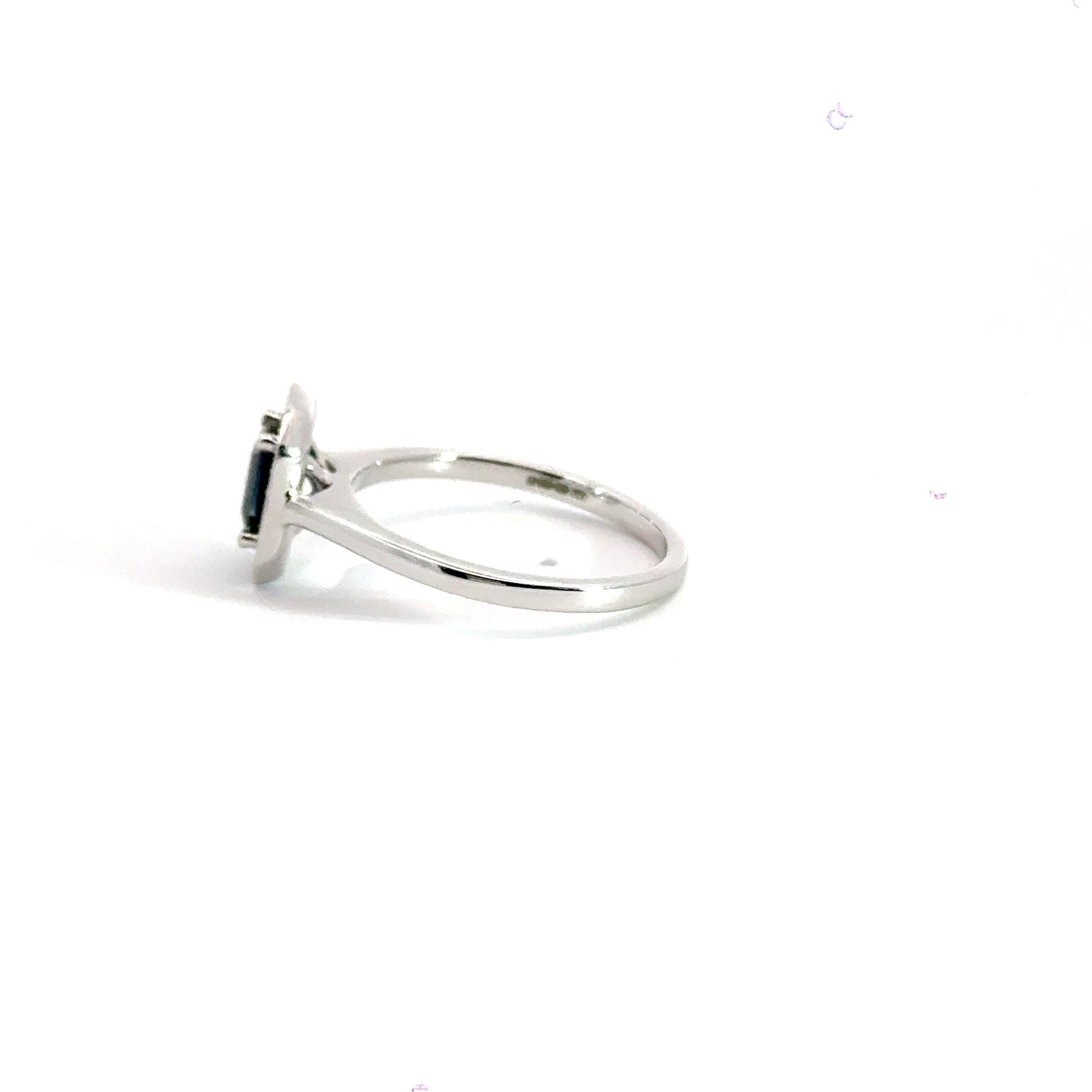 9CT White Gold Sapphire Diamond Ring Aces Jewellers