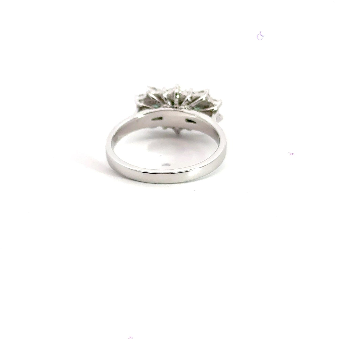 9CT White Gold Trilogy Cluster Diamond Ring Aces Jewellers