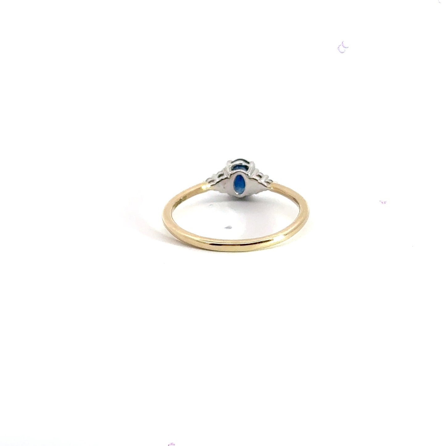 9CT Yellow Gold Solitaire Sapphire Diamond Ring Aces Jewellers