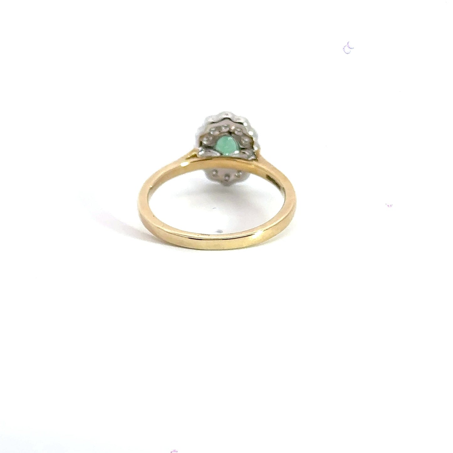 9CT Yellow Gold Emerald Diamond Ring Aces Jewellers