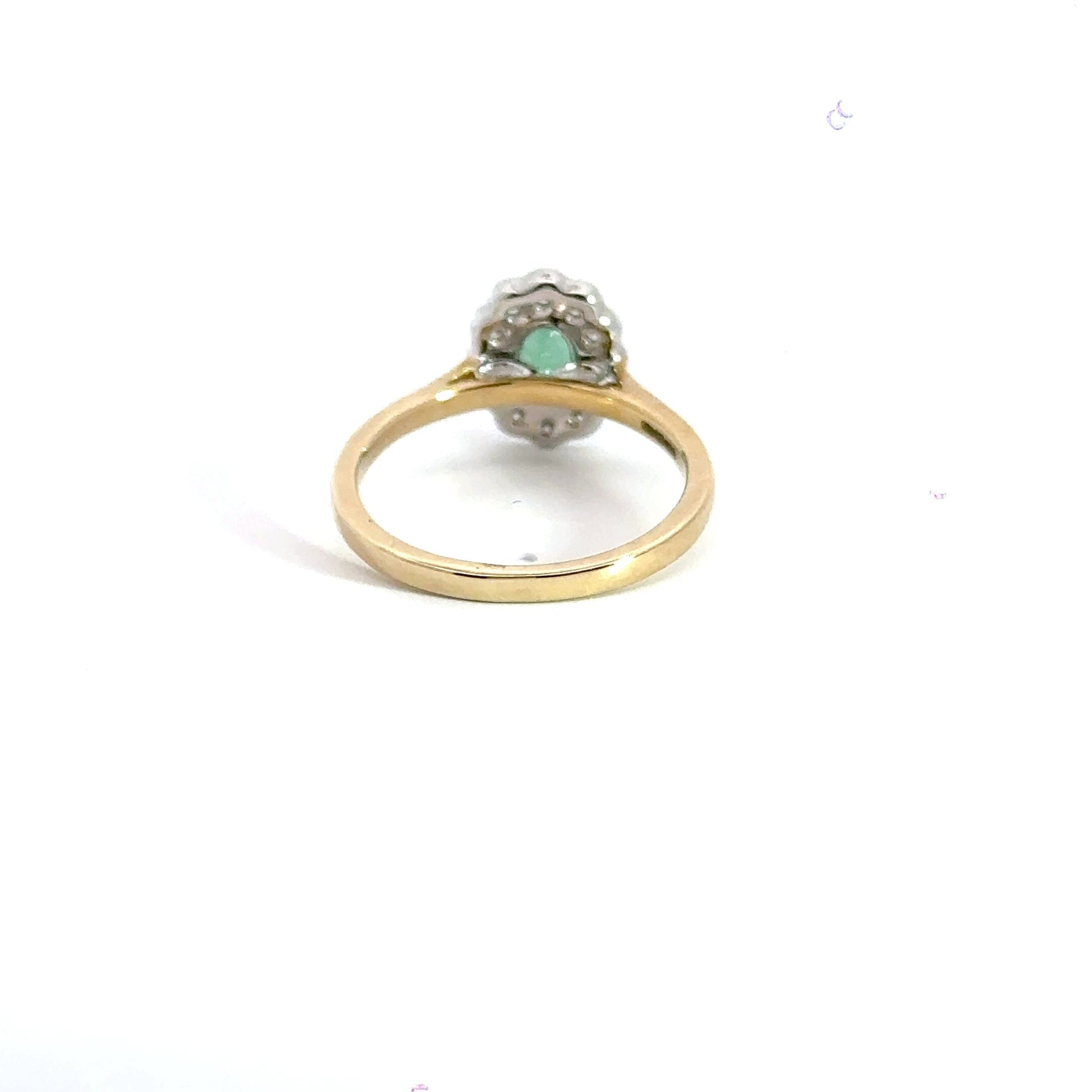9CT Yellow Gold Emerald Diamond Ring Aces Jewellers