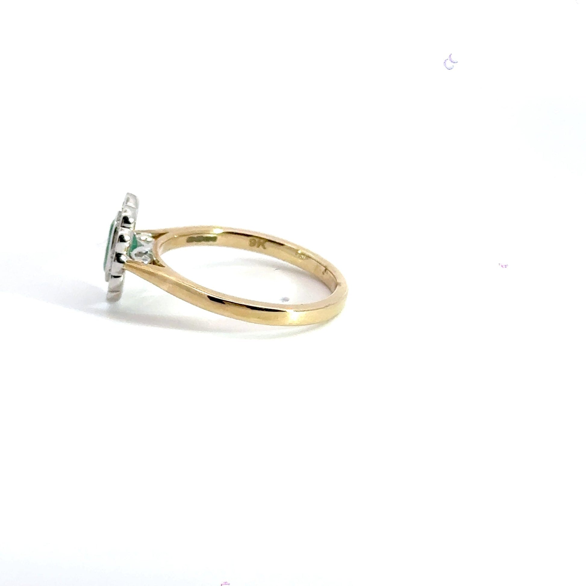 9CT Yellow Gold Emerald Diamond Ring Aces Jewellers