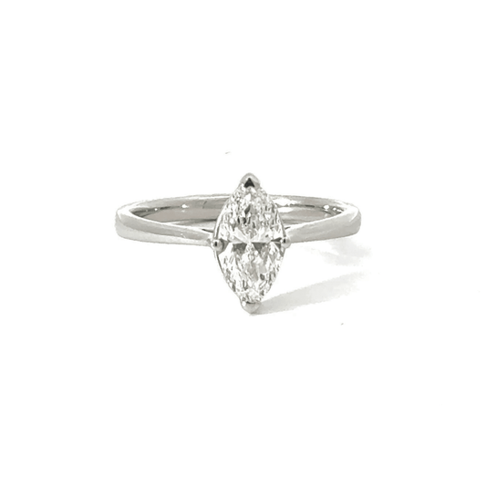 Platinum Marquise Solitaire Diamond Ring Aces Jewellers