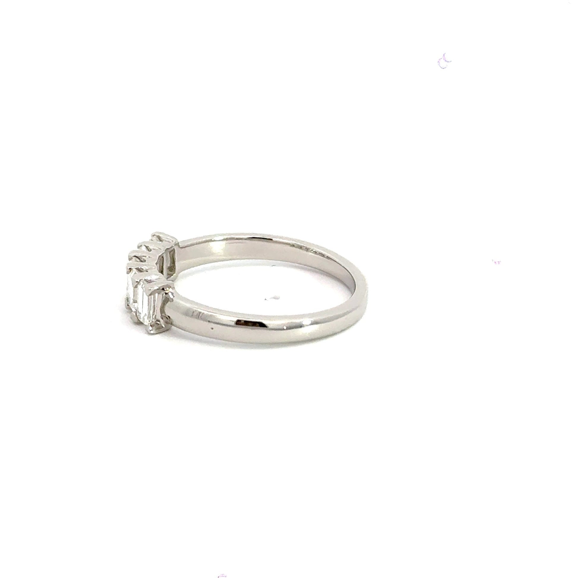 Platinum 5 Stone Baguette Diamond Band Ring Aces Jewellers