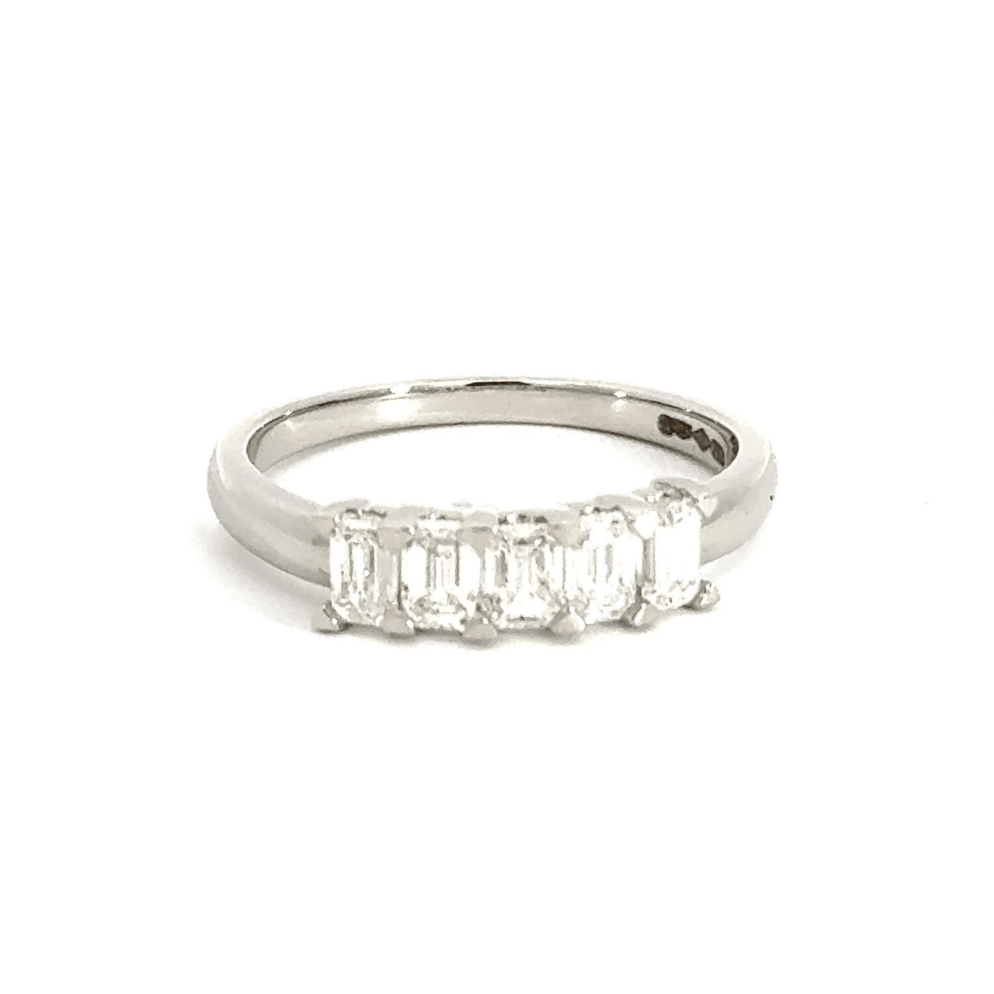 Platinum 5 Stone Baguette Diamond Band Ring Aces Jewellers