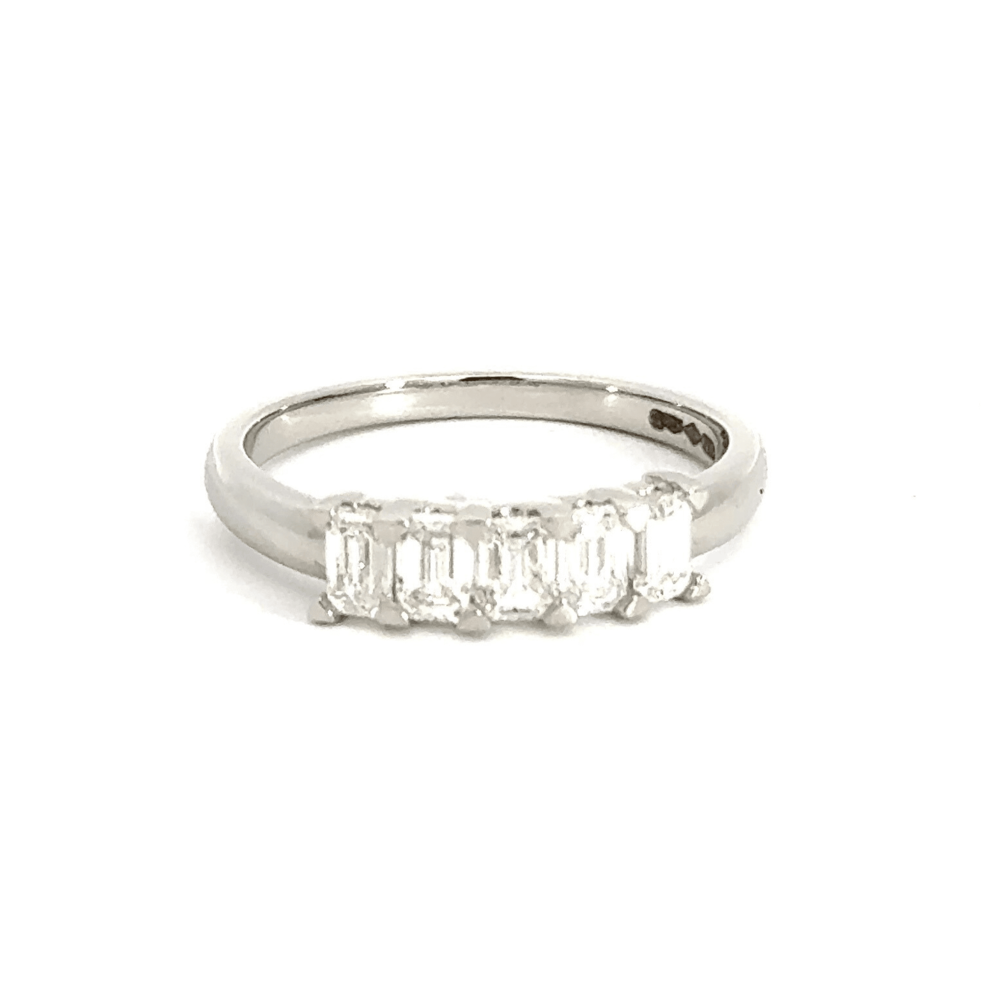 Platinum 5 Stone Baguette Diamond Band Ring Aces Jewellers