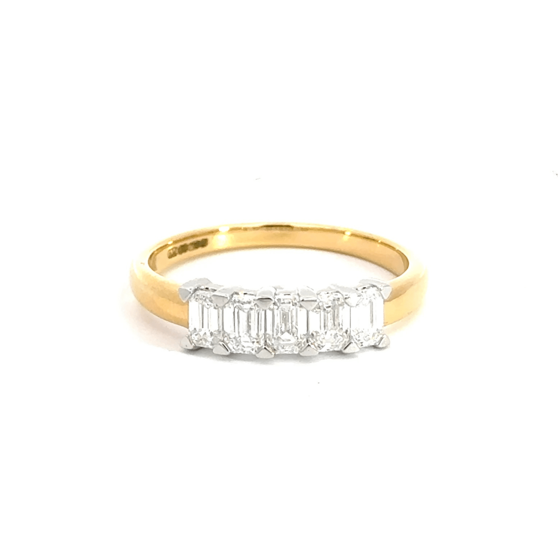 18CT Gold 5 Baguette Diamond Band Aces Jewellers