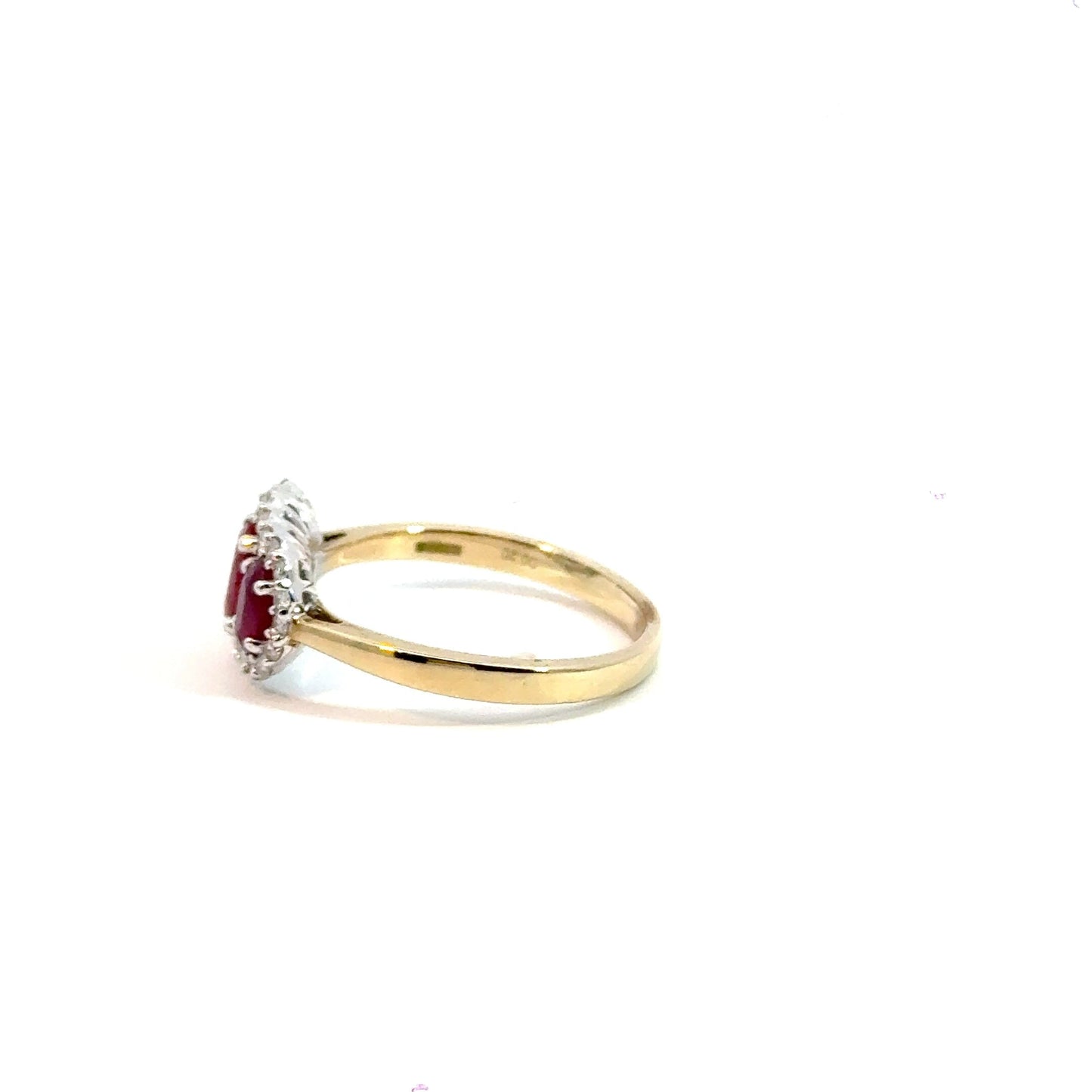 9CT Ruby & Diamond Ring Trilogy Aces Jewellers