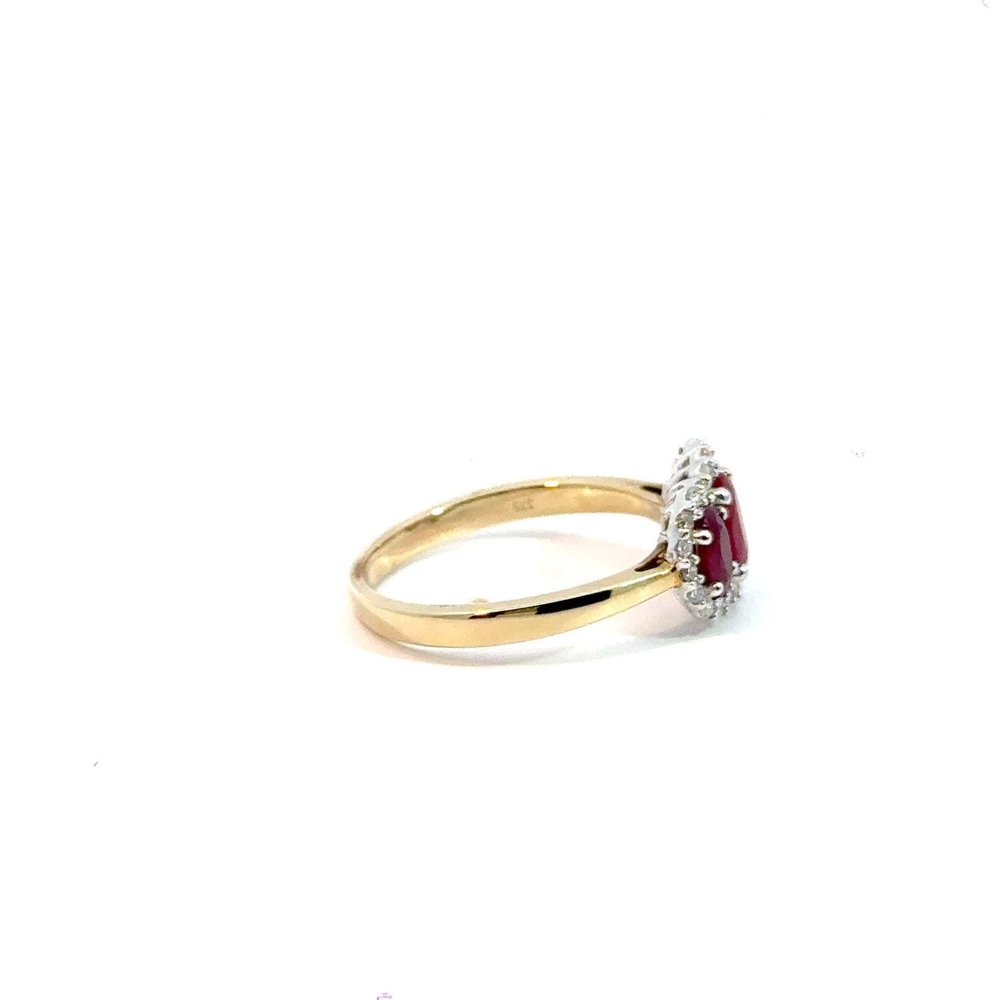 9CT Ruby & Diamond Ring Trilogy Aces Jewellers