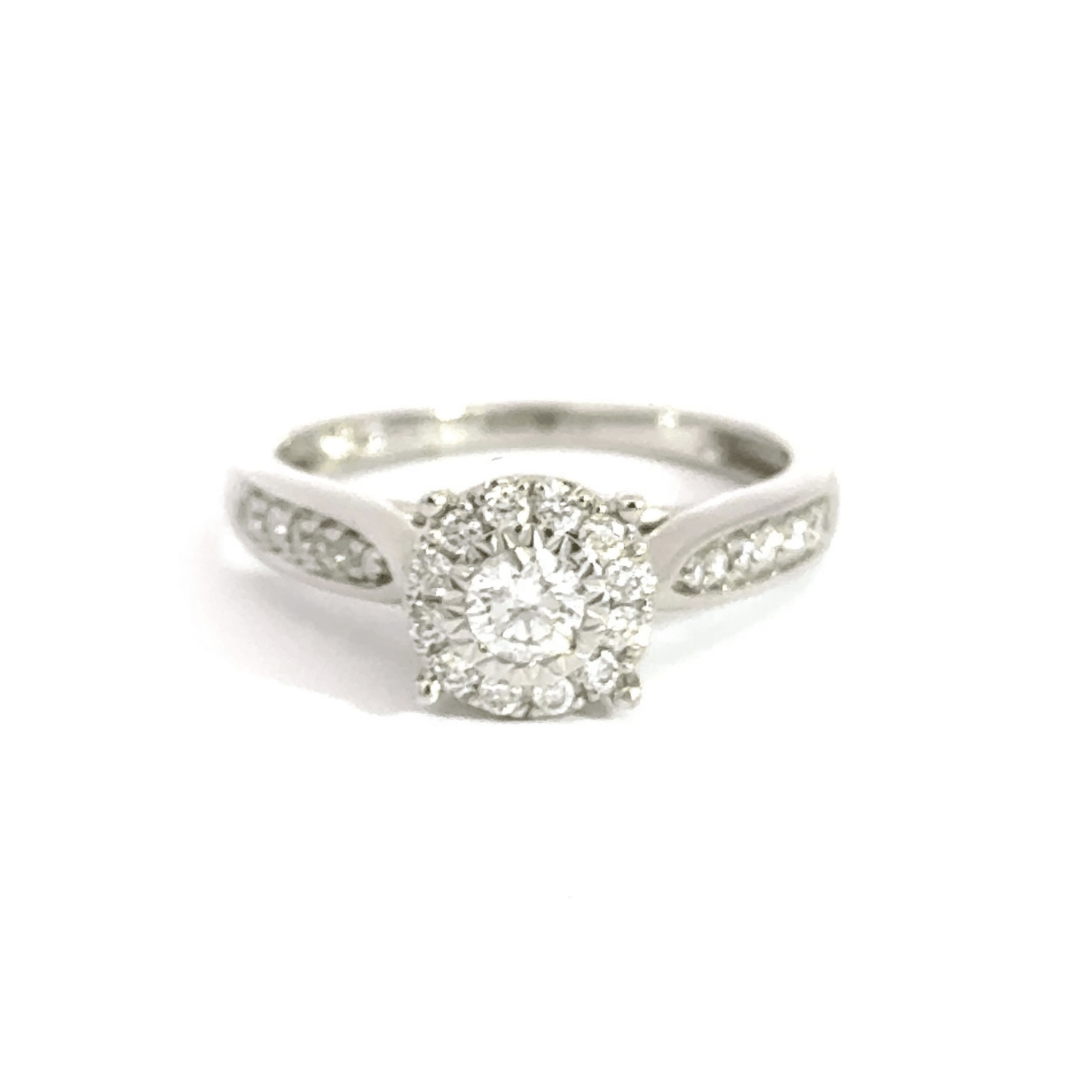 9CT White Gold Cluster Diamond Ring Aces Jewellers