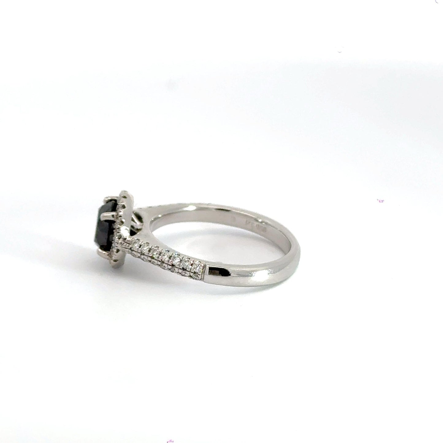 Platinum Halo Black Diamond Ring Aces Jewellers