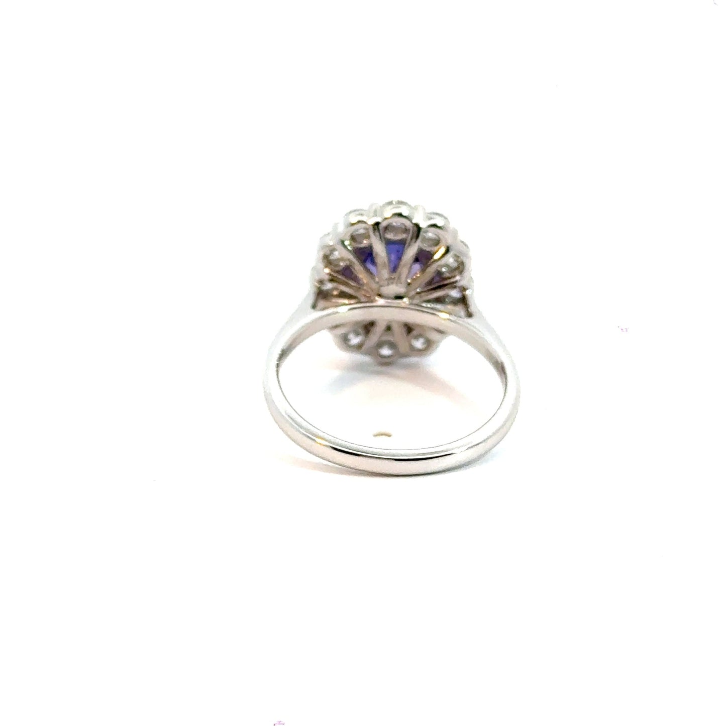 18CT White Gold Oval Tanzanite & Diamond Ring Aces Jewellers
