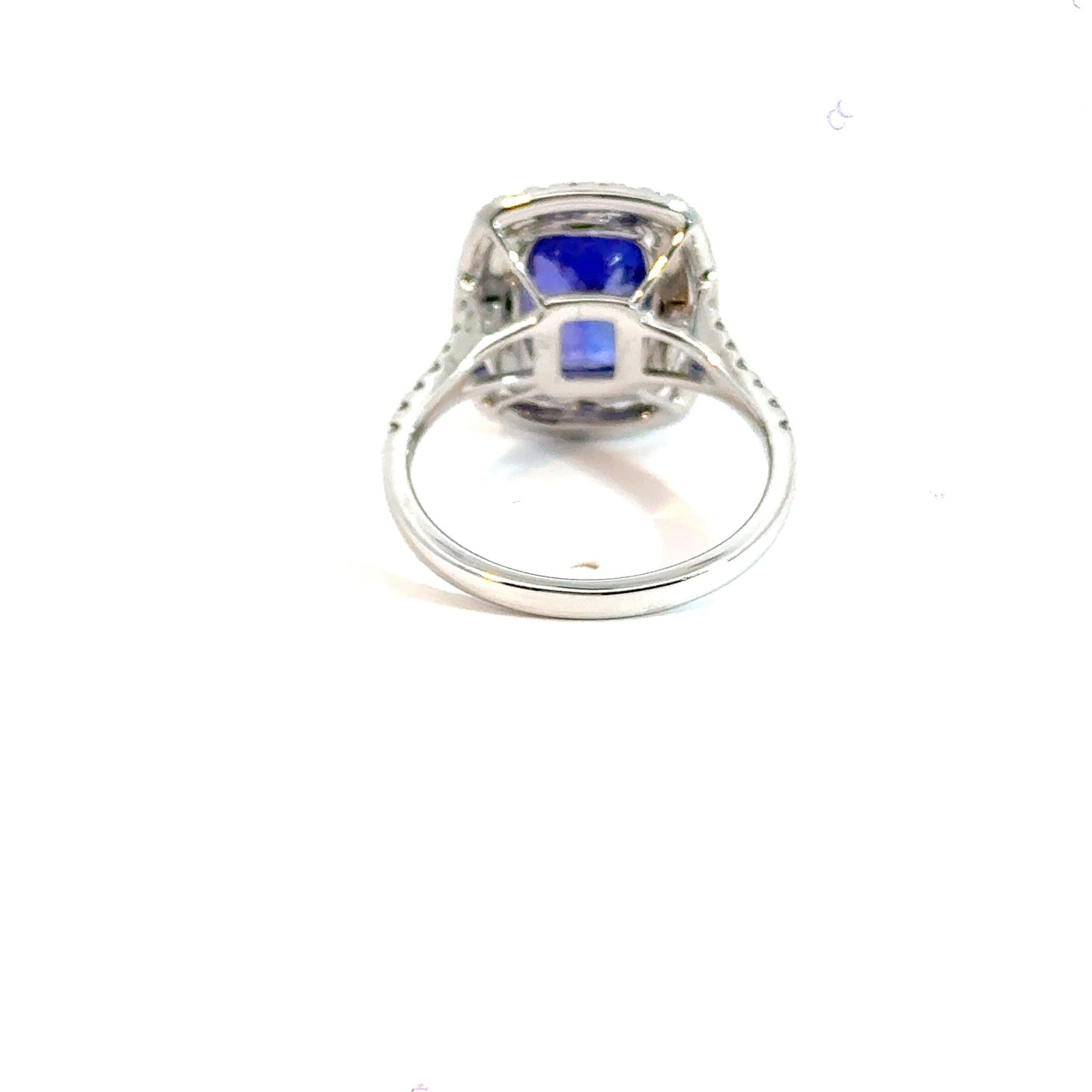 18CT White Gold Double Halo Tanzanite Diamond Ring Aces Jewellers