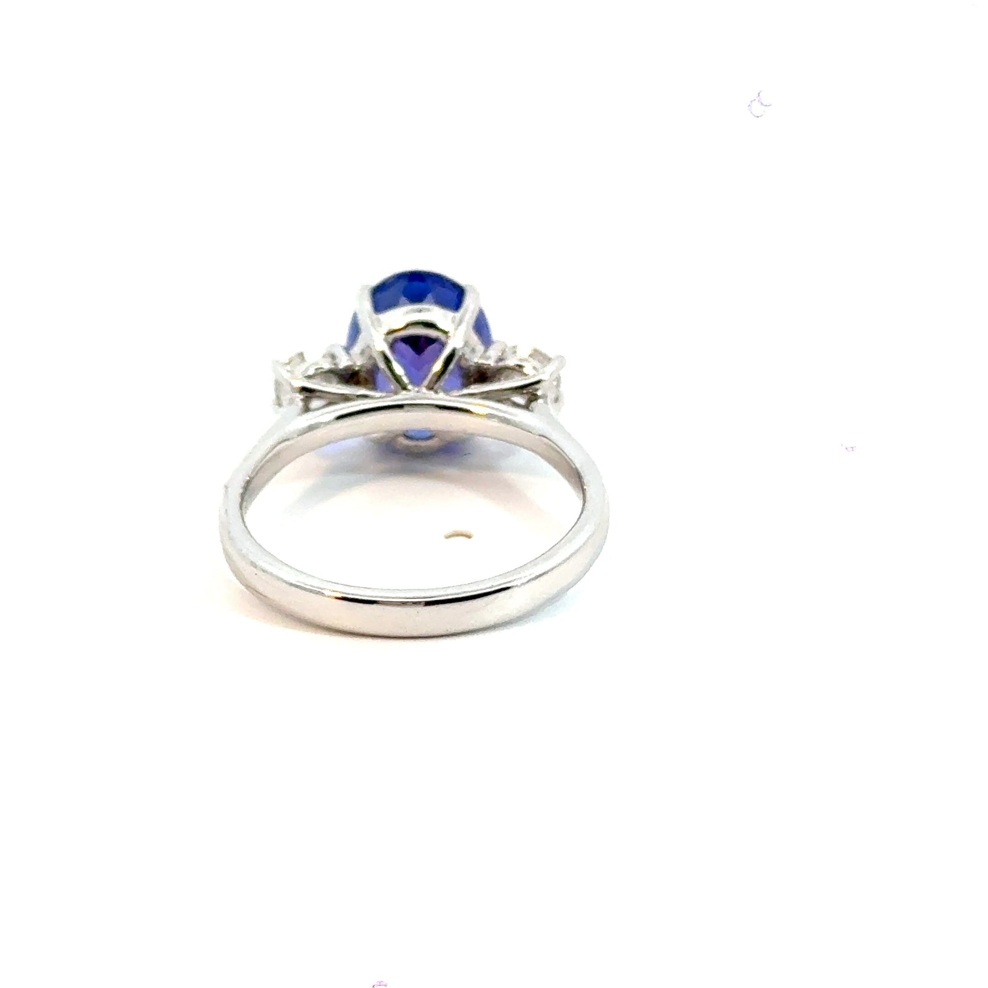 18CT White Gold Trilogy Ring Diamond & Tanzanite AAA Aces Jewellers