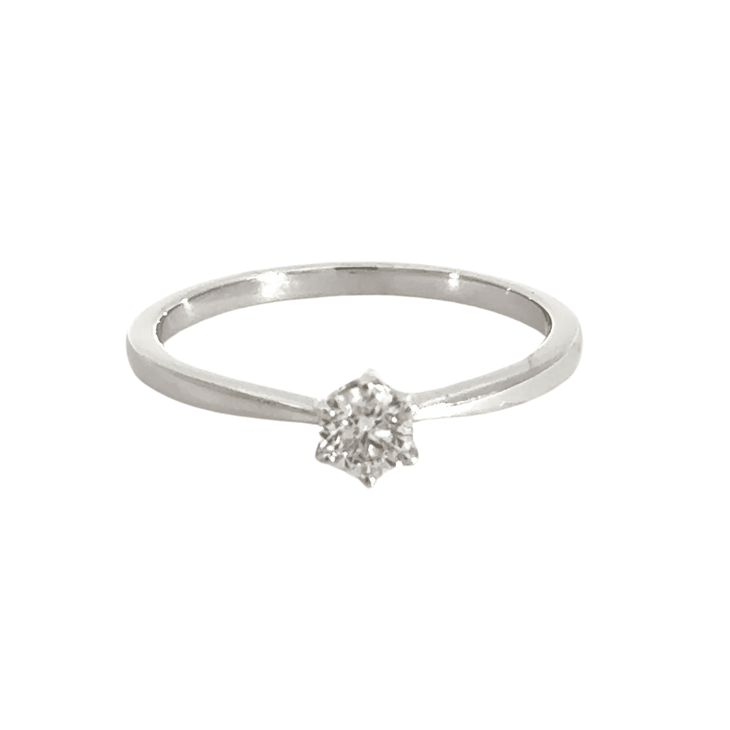 18CT White Gold Solitaire Diamond Ring Aces Jewellers