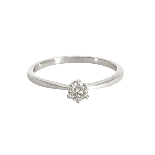 18CT White Gold Solitaire Diamond Ring Aces Jewellers