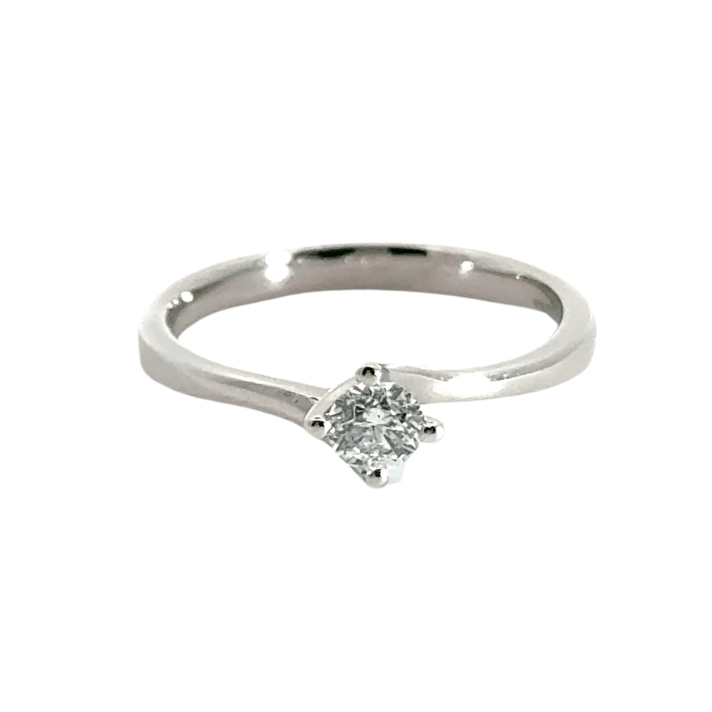 18CT White Gold Solitaire Diamond Ring 0.25CT Aces Jewellers