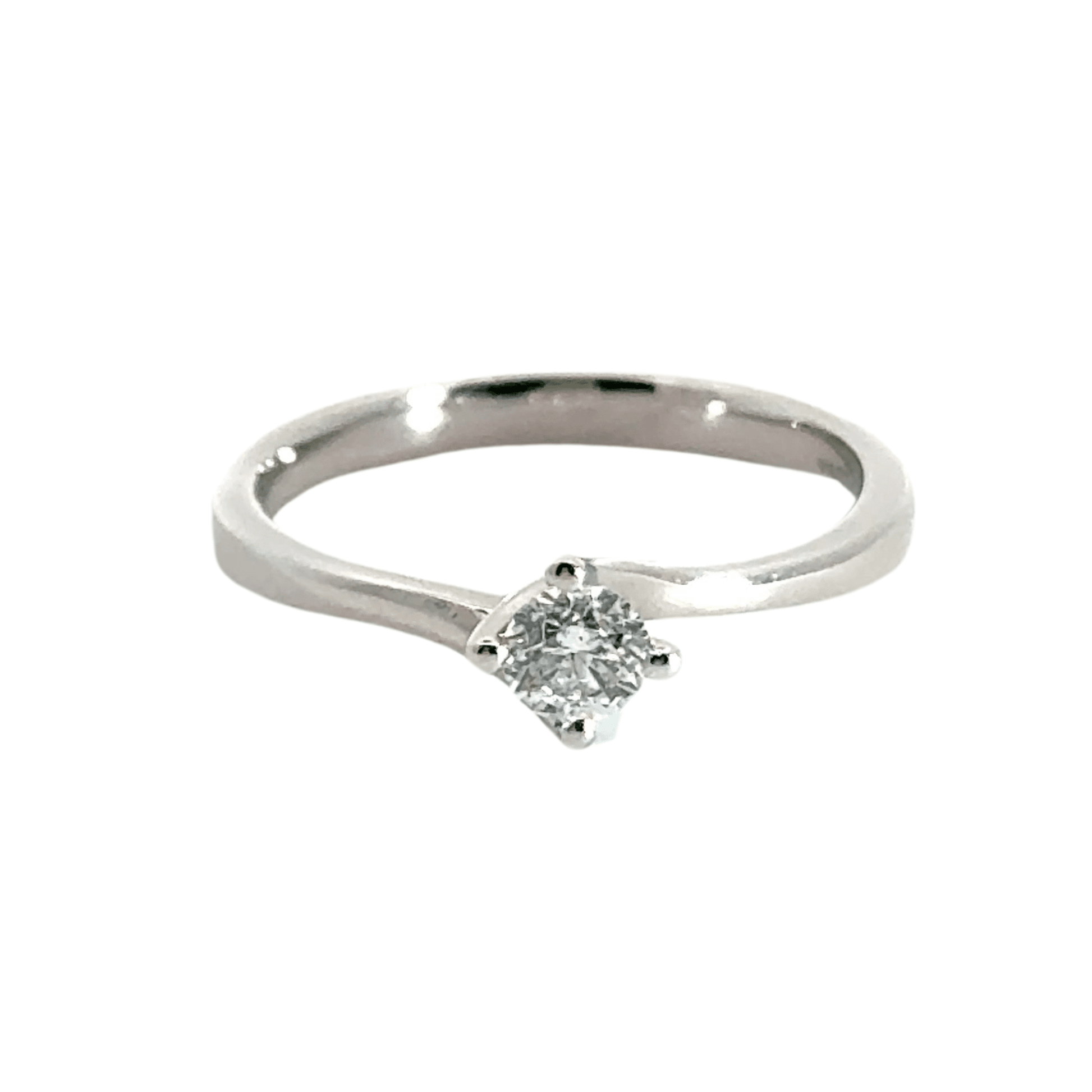 18CT White Gold Solitaire Diamond Ring 0.25CT Aces Jewellers