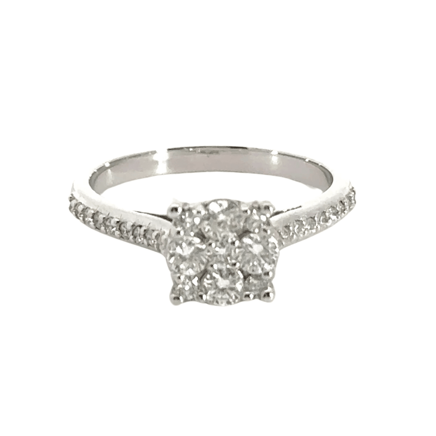18CT White Gold Cluster Ring Aces Jewellers