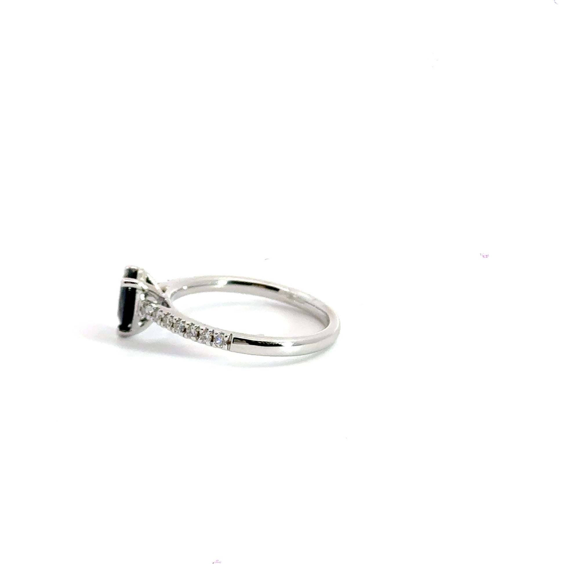 18CT White Gold Sapphire Diamond Ring Aces Jewellers