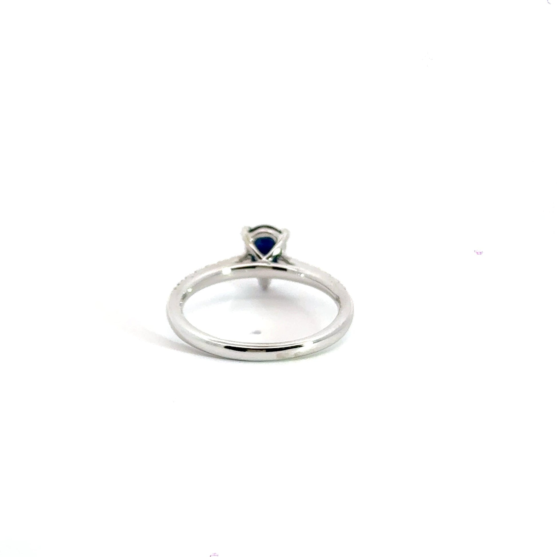 18CT White Gold Sapphire Diamond Ring Aces Jewellers