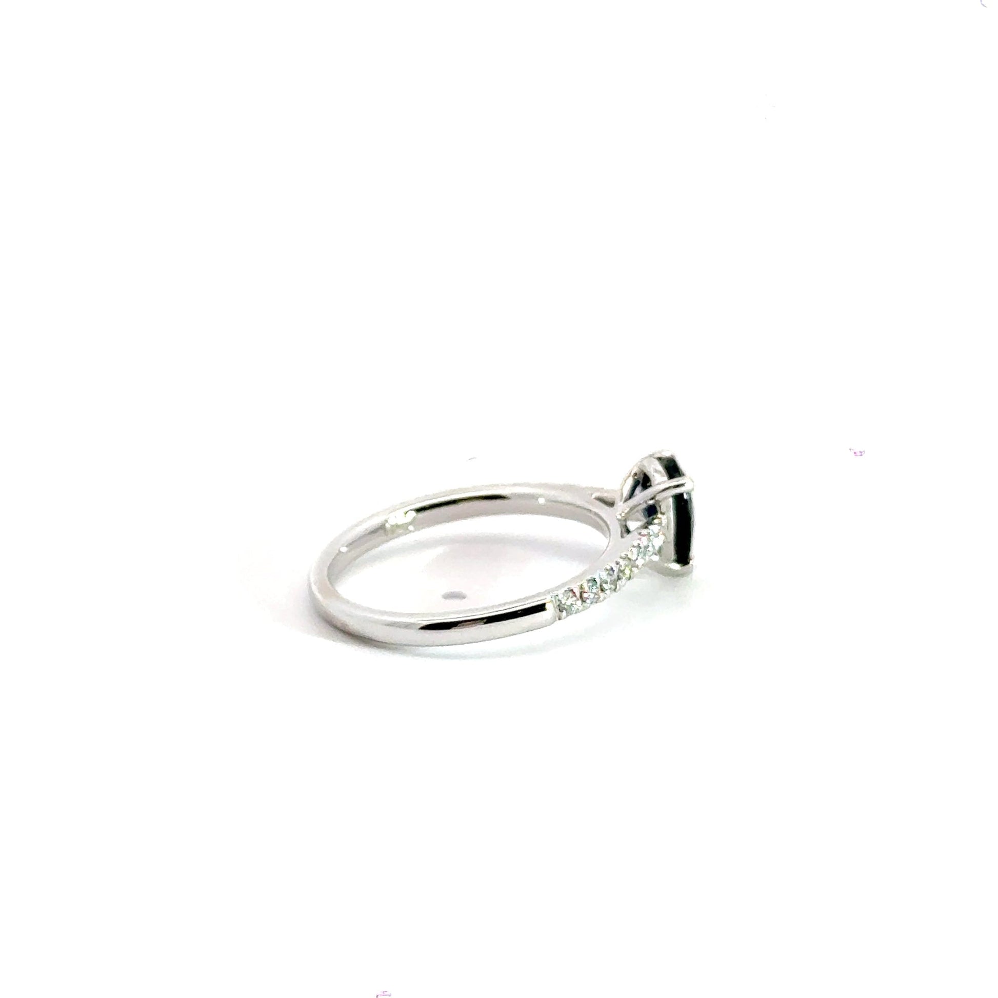 18CT White Gold Sapphire Diamond Ring Aces Jewellers