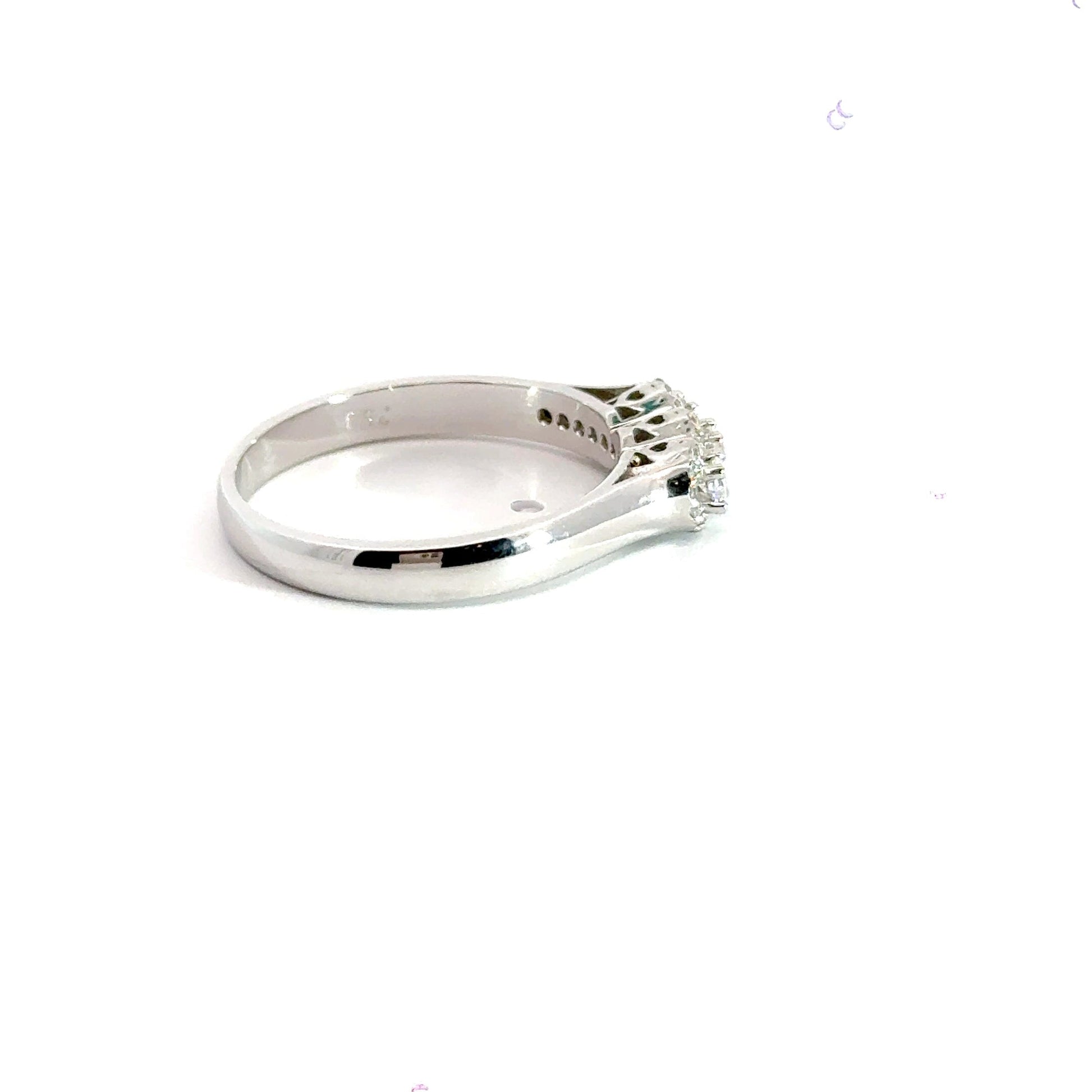 18CT White Gold Trilogy Diamond Ring Aces Jewellers