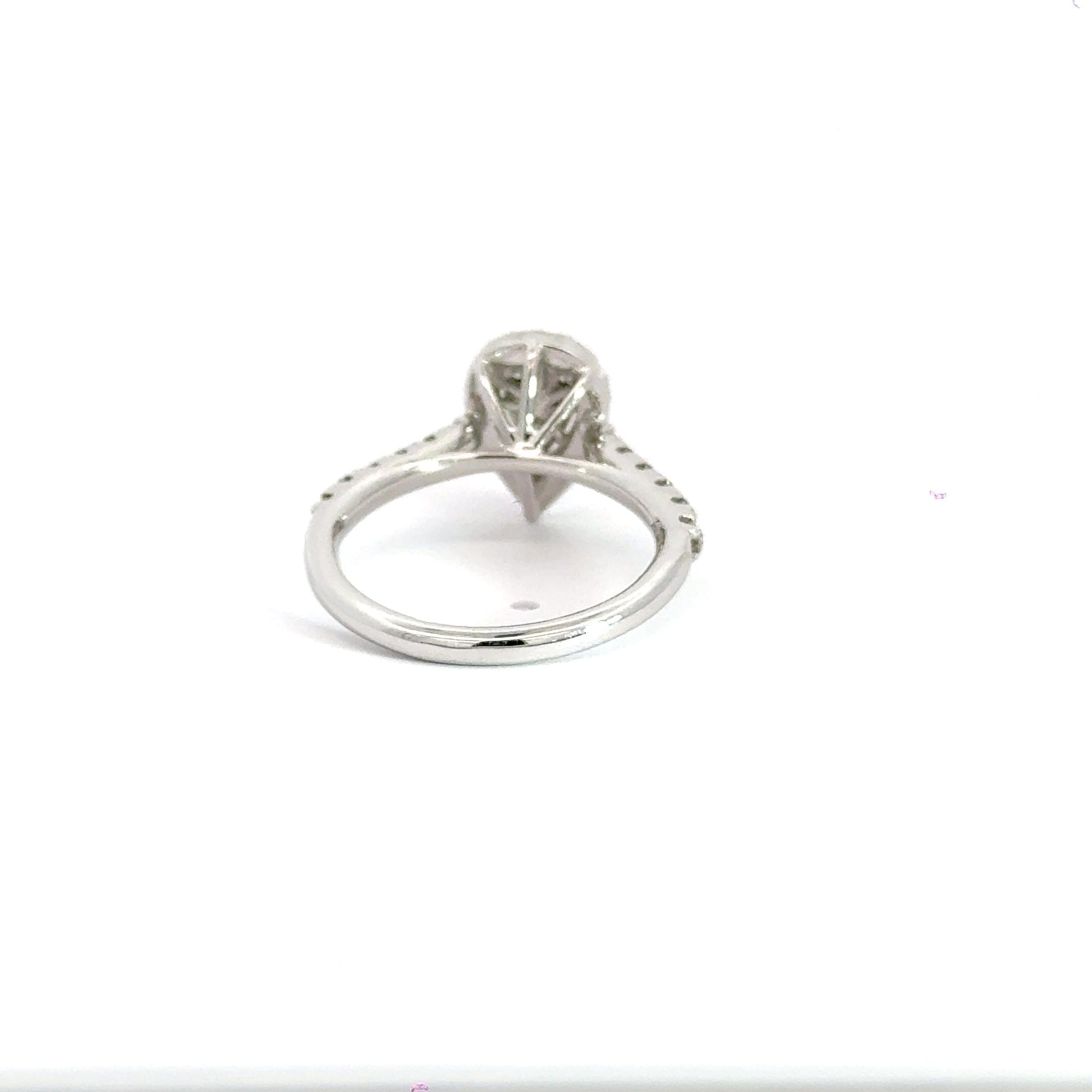 18CT White Gold Teardrop Diamond Ring Aces Jewellers