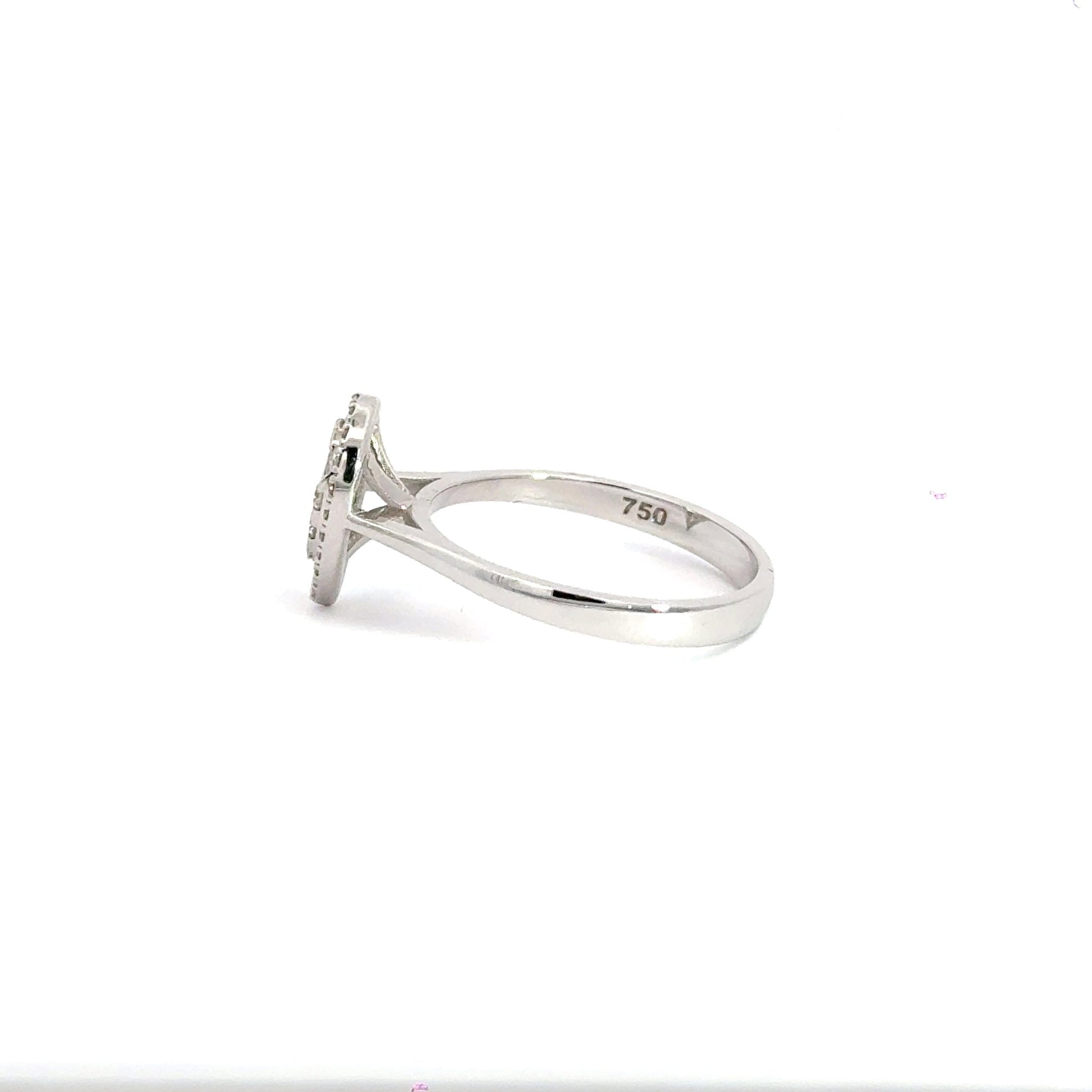 18CT White Gold Diamond Teardrop Ring Aces Jewellers