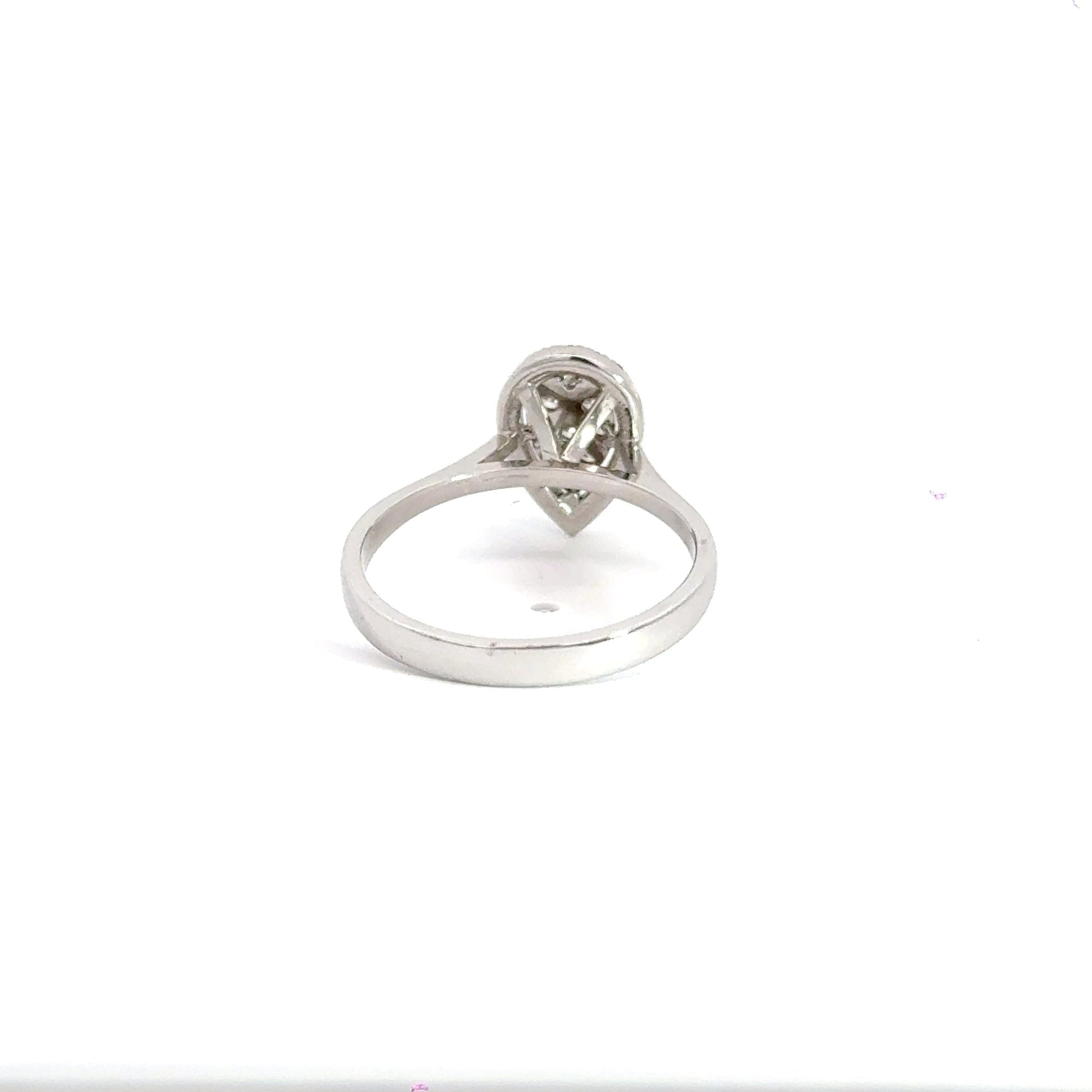 18CT White Gold Diamond Teardrop Ring Aces Jewellers